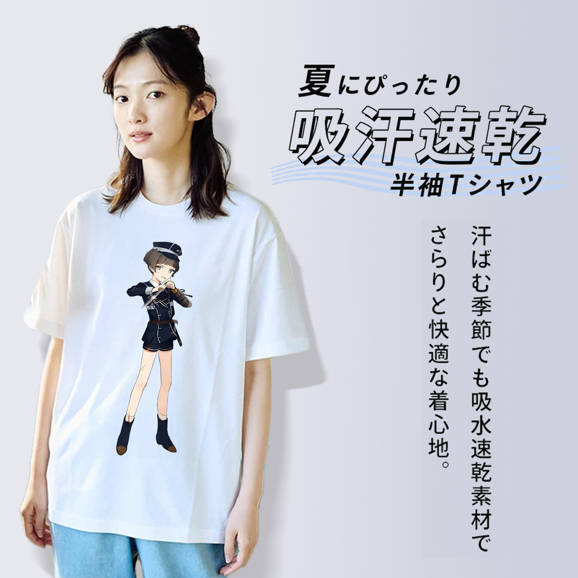 刀剣乱舞 Touken Ranbu レディースカジュアルプリントTシャツ（綿100％）