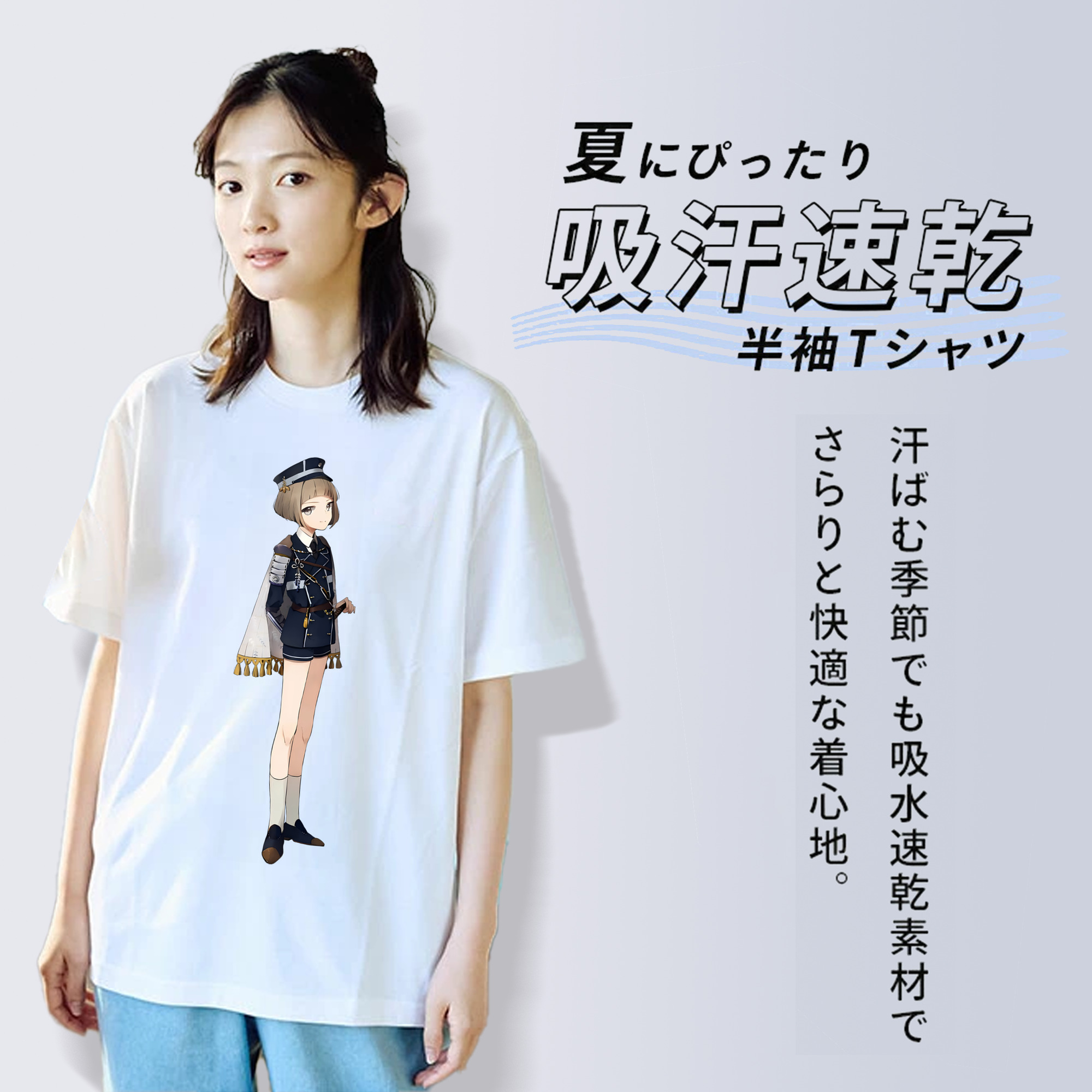 刀剣乱舞 Touken Ranbu レディースカジュアルプリントTシャツ（綿100％）