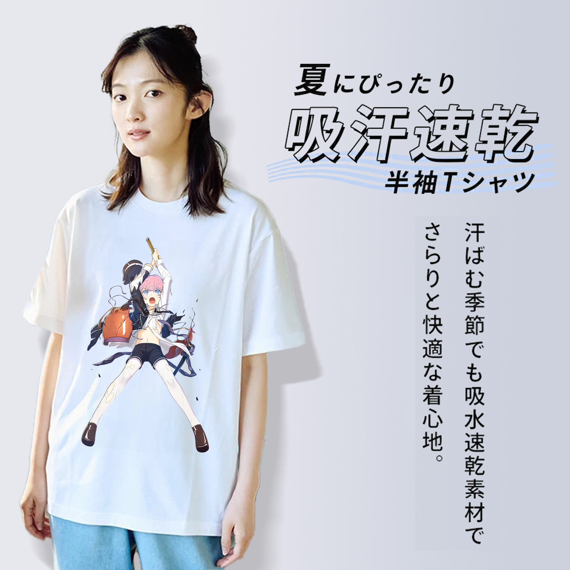 刀剣乱舞 Touken Ranbu レディースカジュアルプリントTシャツ（綿100％）