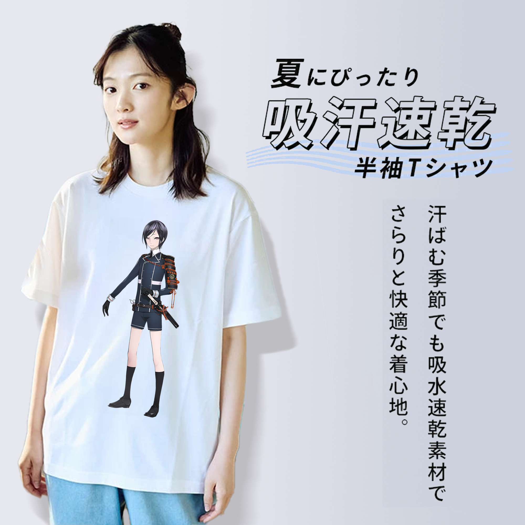 刀剣乱舞 Touken Ranbu レディースカジュアルプリントTシャツ（綿100％）