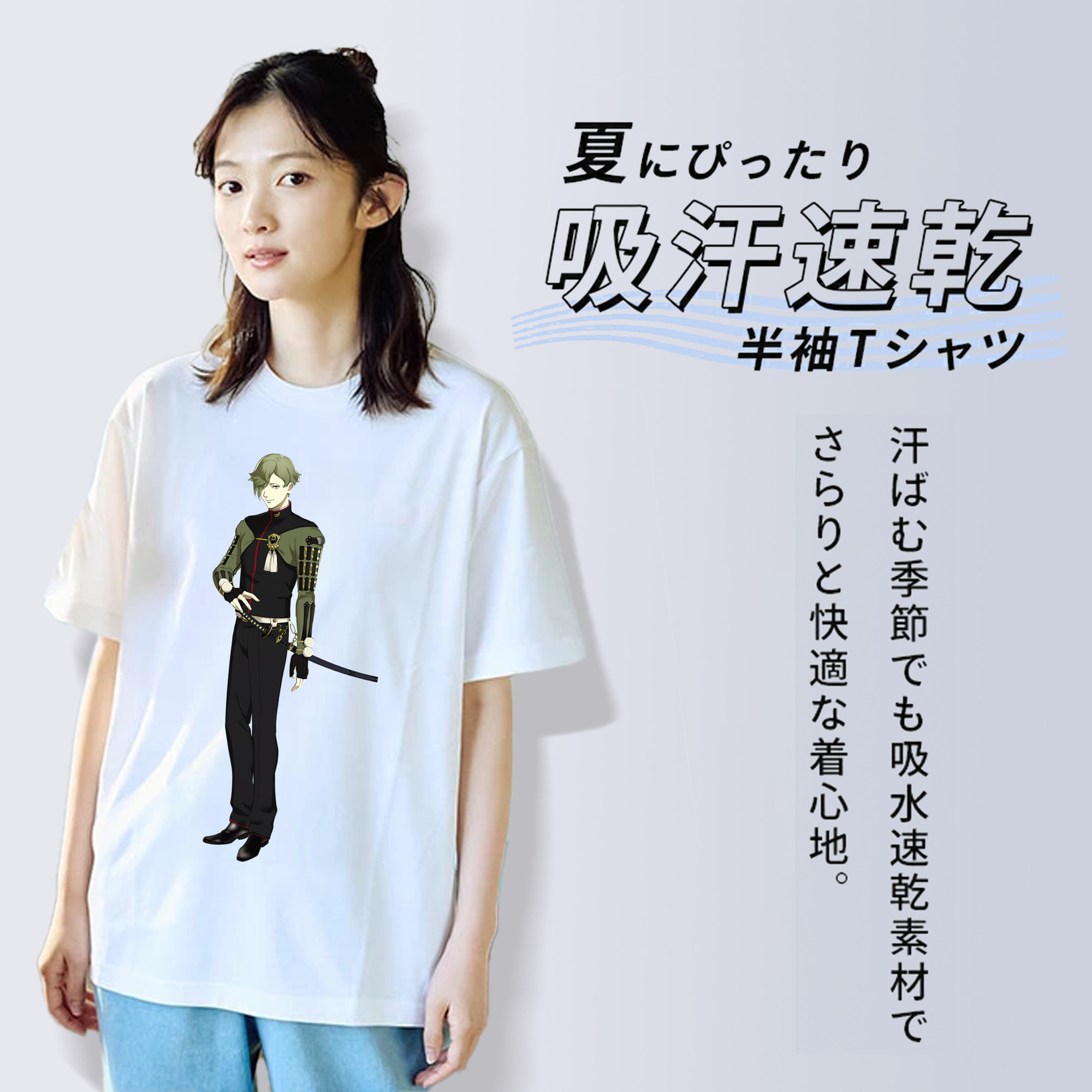 刀剣乱舞 Touken Ranbu レディースカジュアルプリントTシャツ（綿100％）