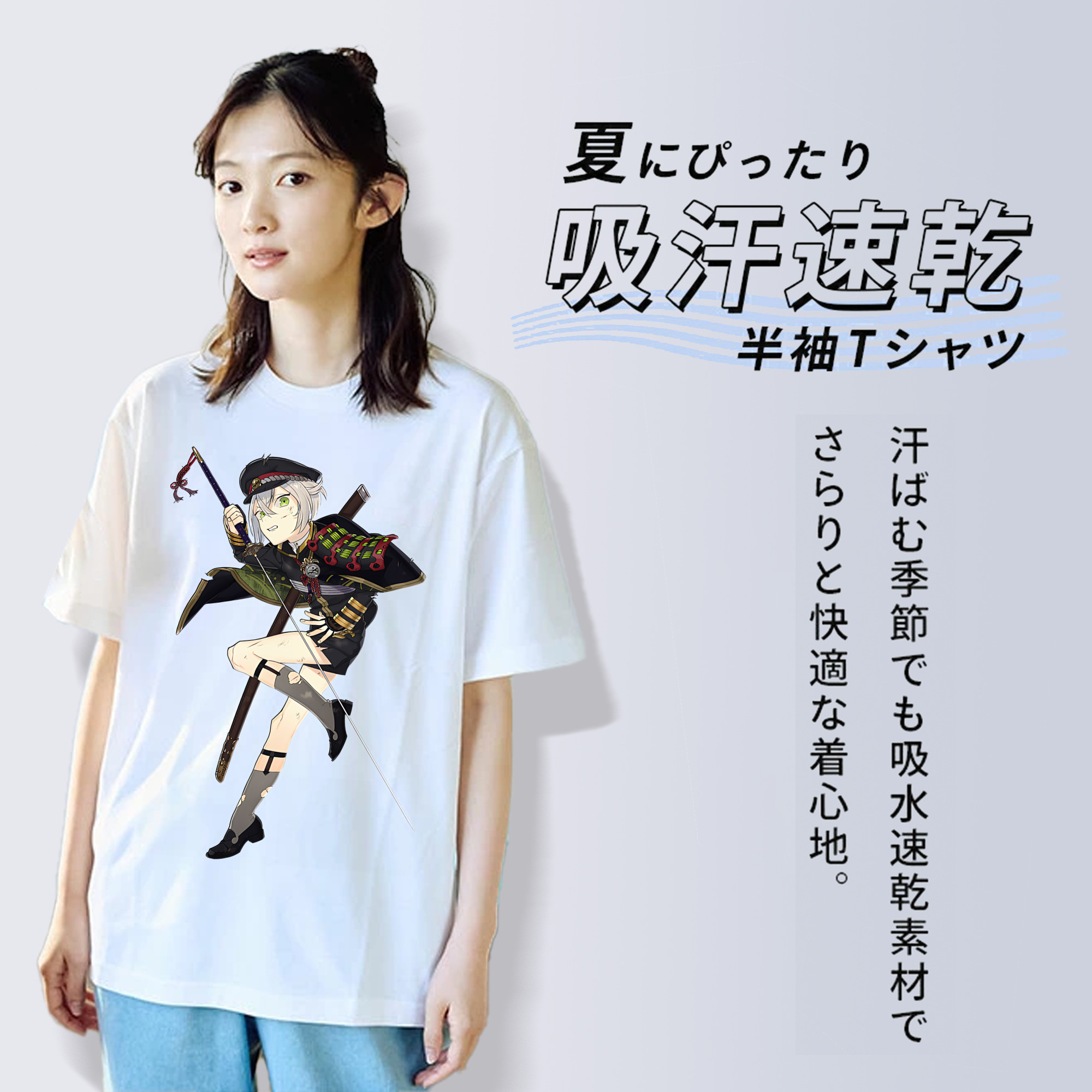 刀剣乱舞 Touken Ranbu レディースカジュアルプリントTシャツ（綿100％）