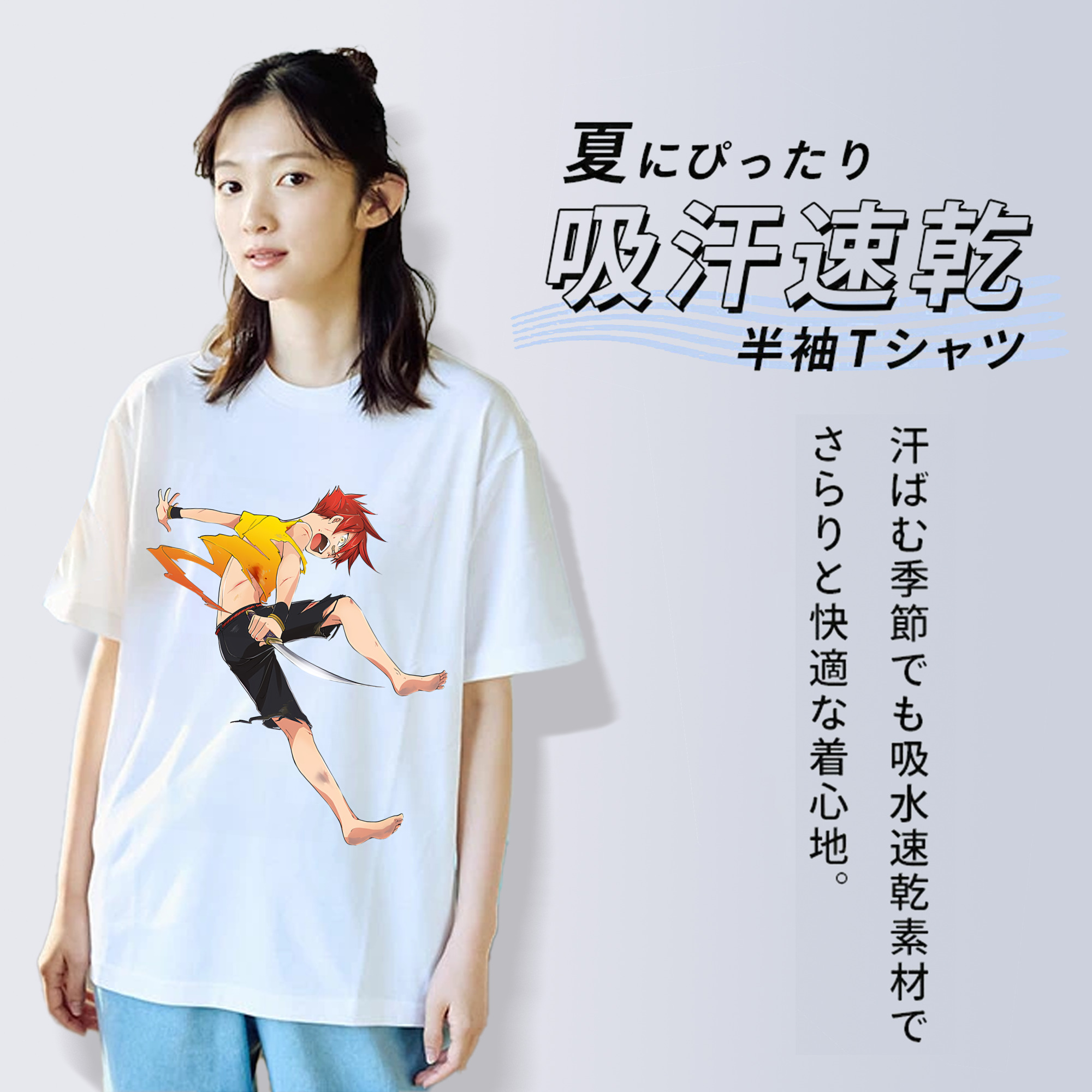 刀剣乱舞 Touken Ranbu レディースカジュアルプリントTシャツ（綿100％）