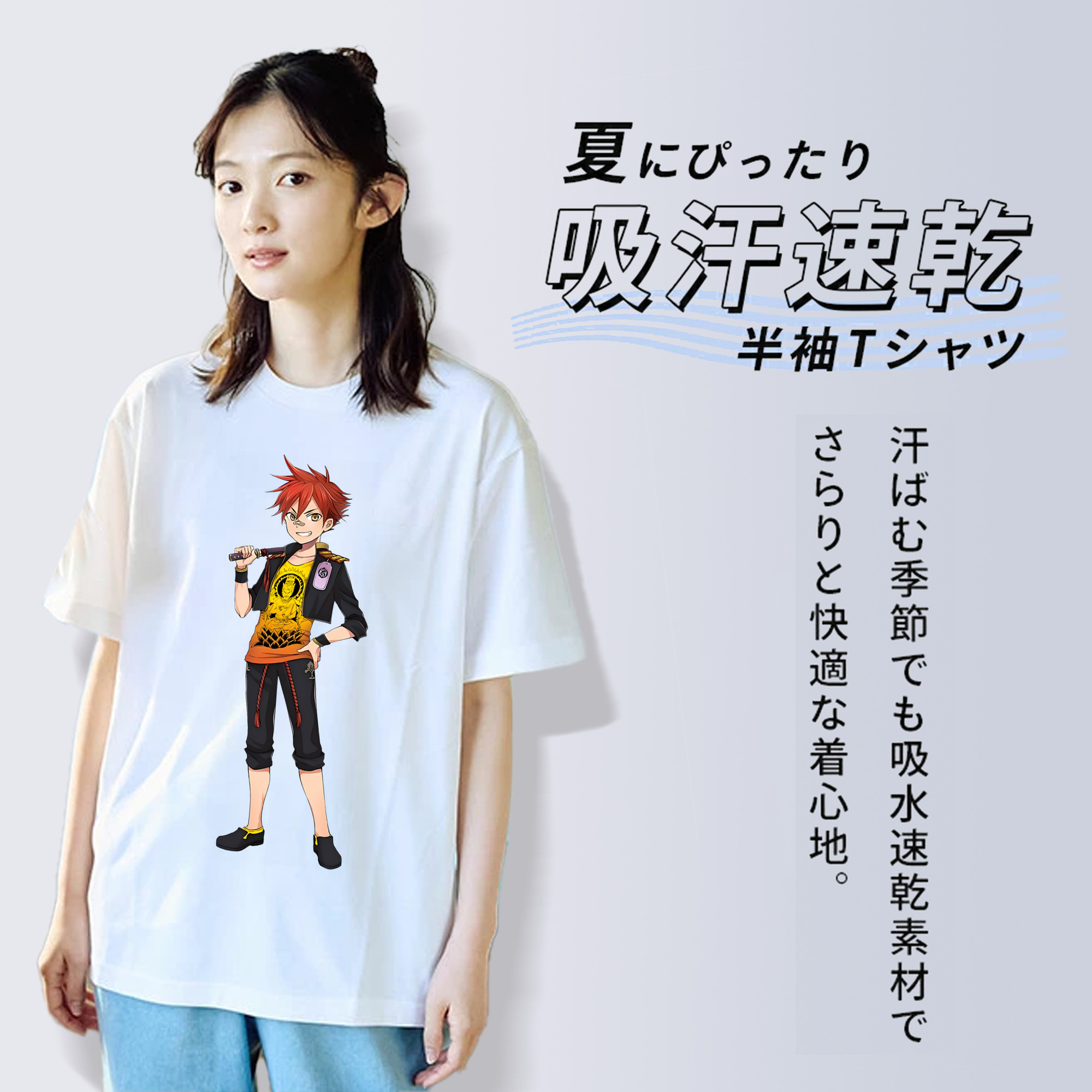 刀剣乱舞 Touken Ranbu レディースカジュアルプリントTシャツ（綿100％）