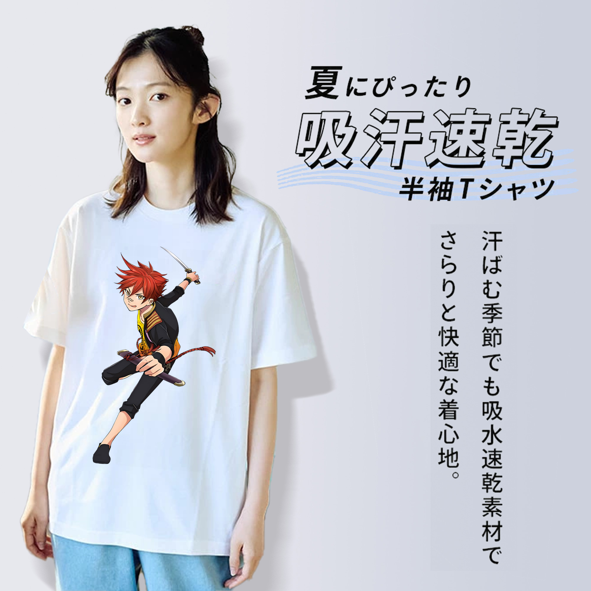 刀剣乱舞 Touken Ranbu レディースカジュアルプリントTシャツ（綿100％）