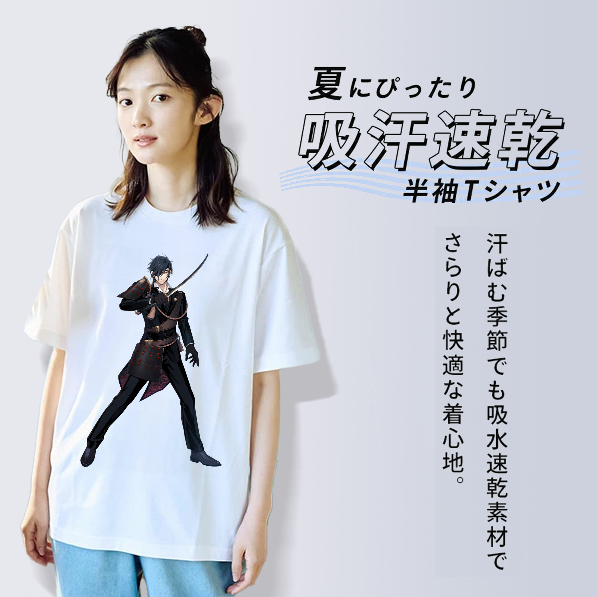 刀剣乱舞 Touken Ranbu レディースカジュアルプリントTシャツ（綿100％）
