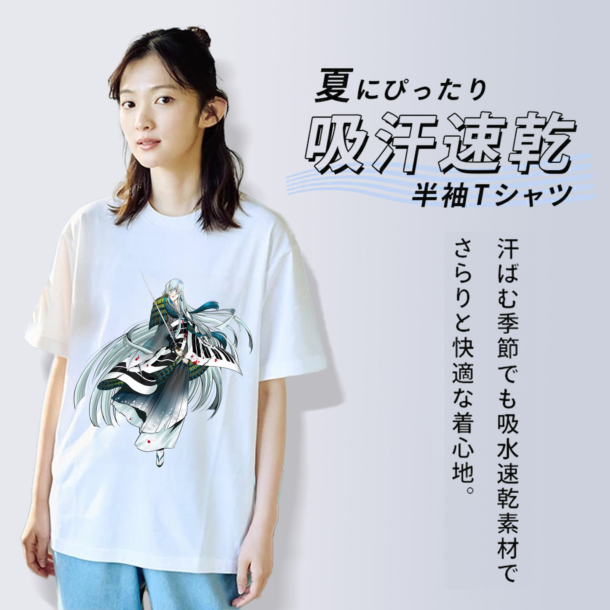 刀剣乱舞 Touken Ranbu レディースカジュアルプリントTシャツ（綿100％）