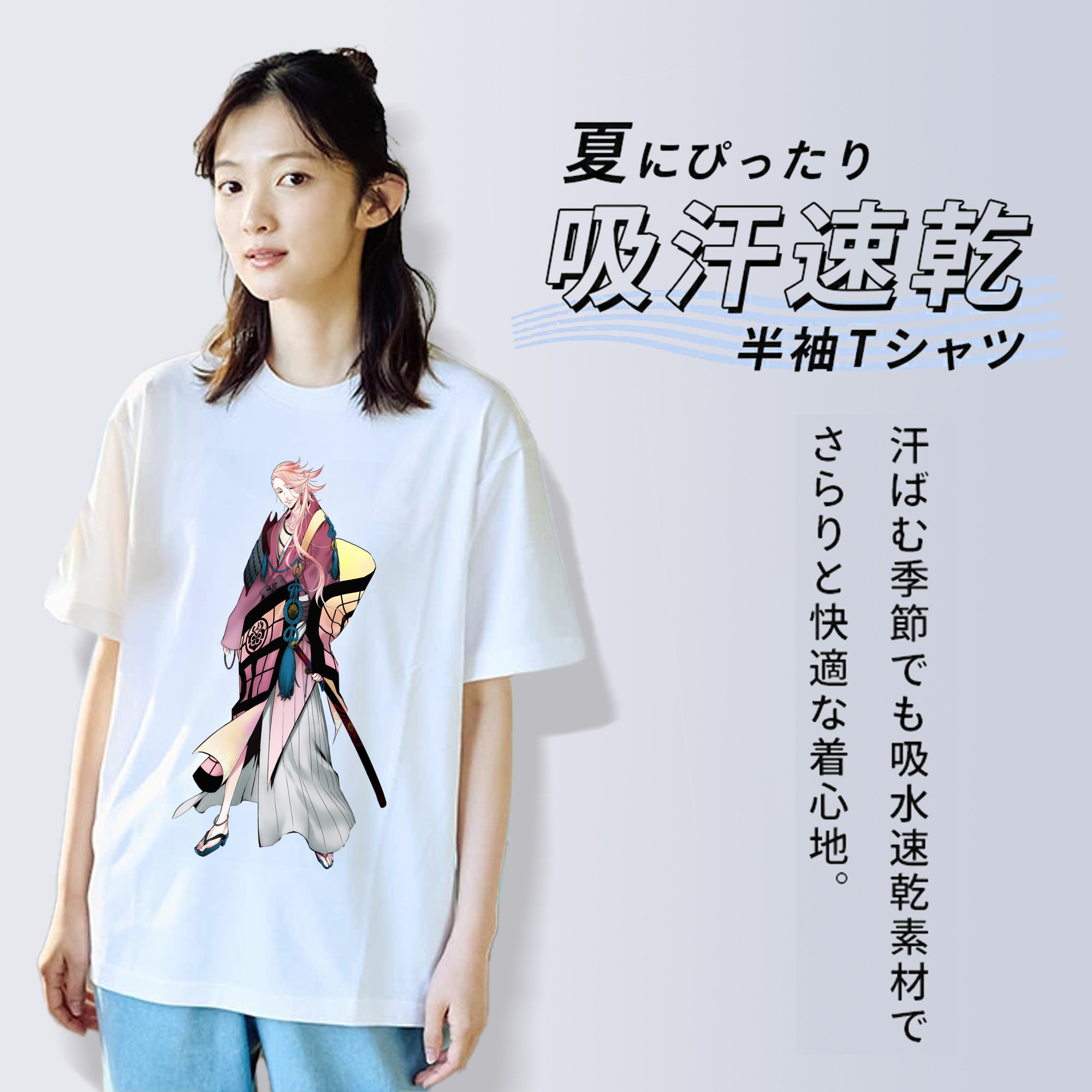 刀剣乱舞 Touken Ranbu レディースカジュアルプリントTシャツ（綿100％）
