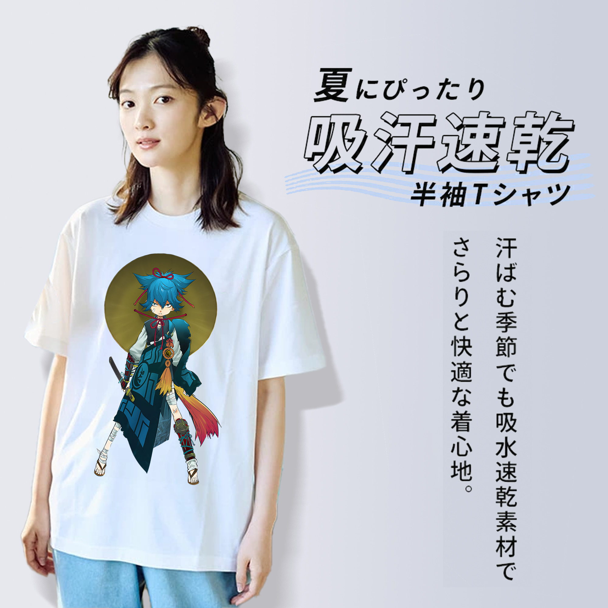 刀剣乱舞 Touken Ranbu レディースカジュアルプリントTシャツ（綿100％）