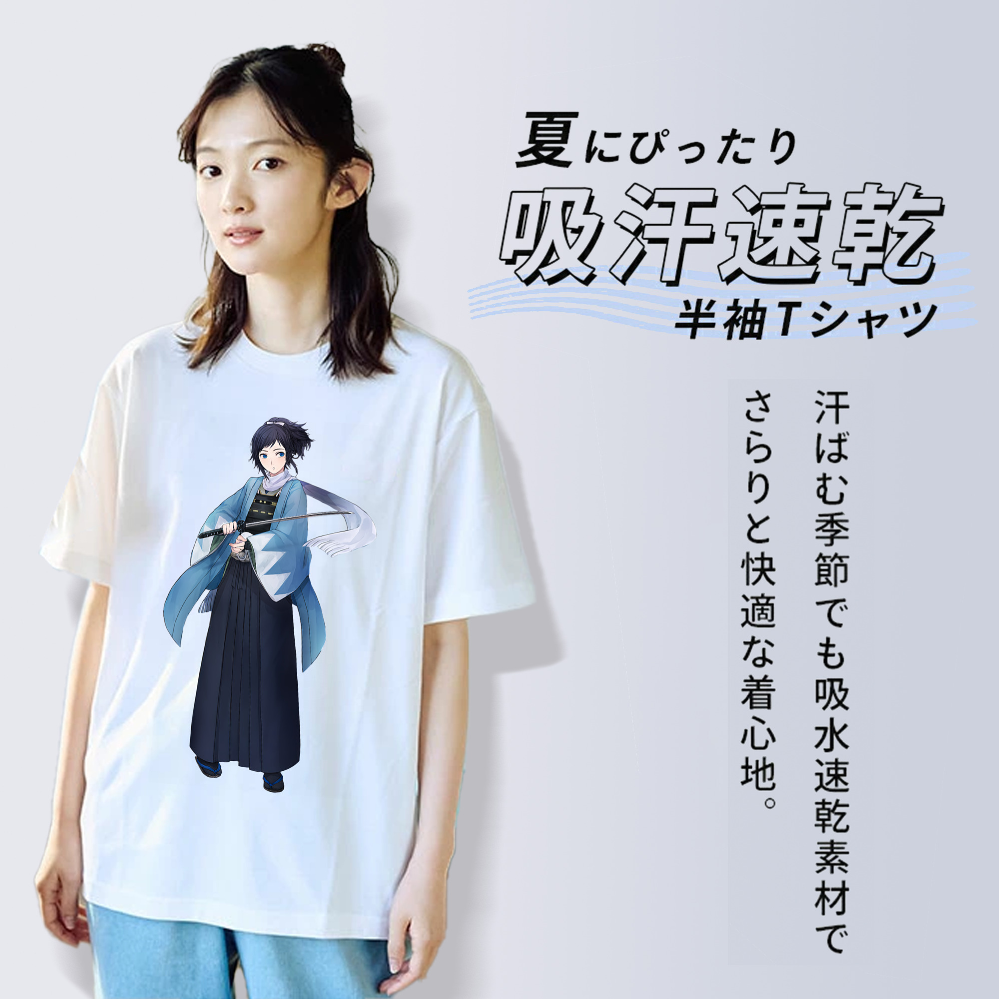 刀剣乱舞 Touken Ranbu レディースカジュアルプリントTシャツ（綿100％）