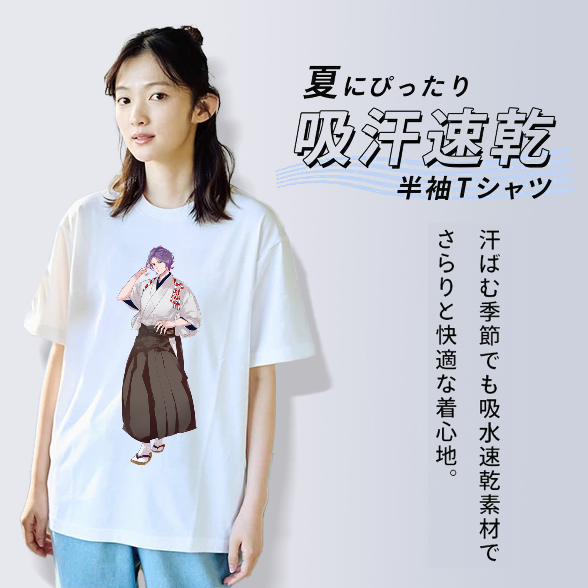 刀剣乱舞 Touken Ranbu レディースカジュアルプリントTシャツ（綿100％）