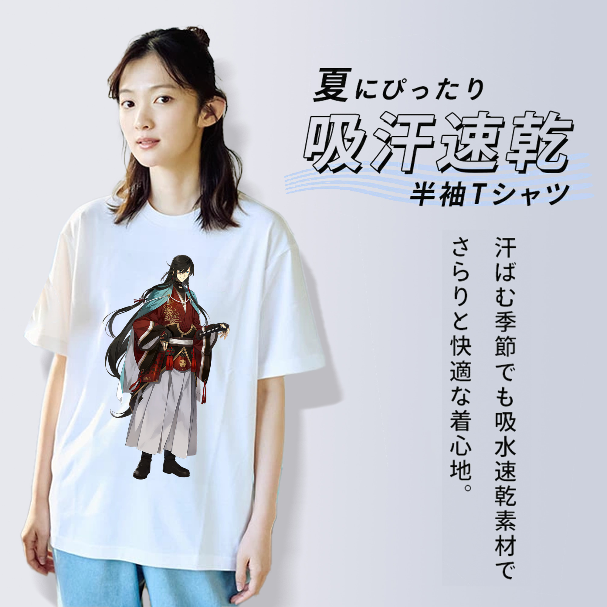 刀剣乱舞 Touken Ranbu レディースカジュアルプリントTシャツ（綿100％）