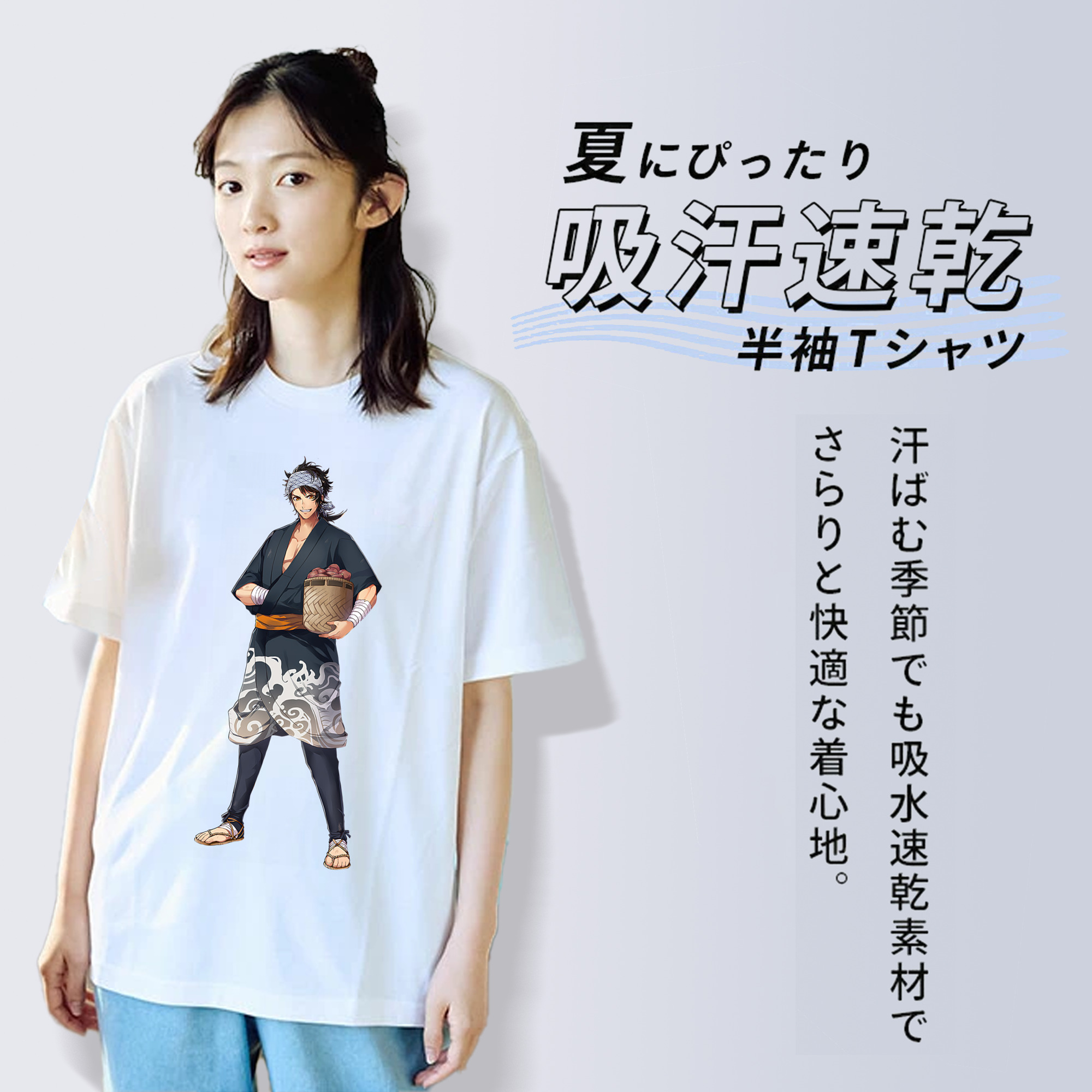 刀剣乱舞 Touken Ranbu レディースカジュアルプリントTシャツ（綿100％）