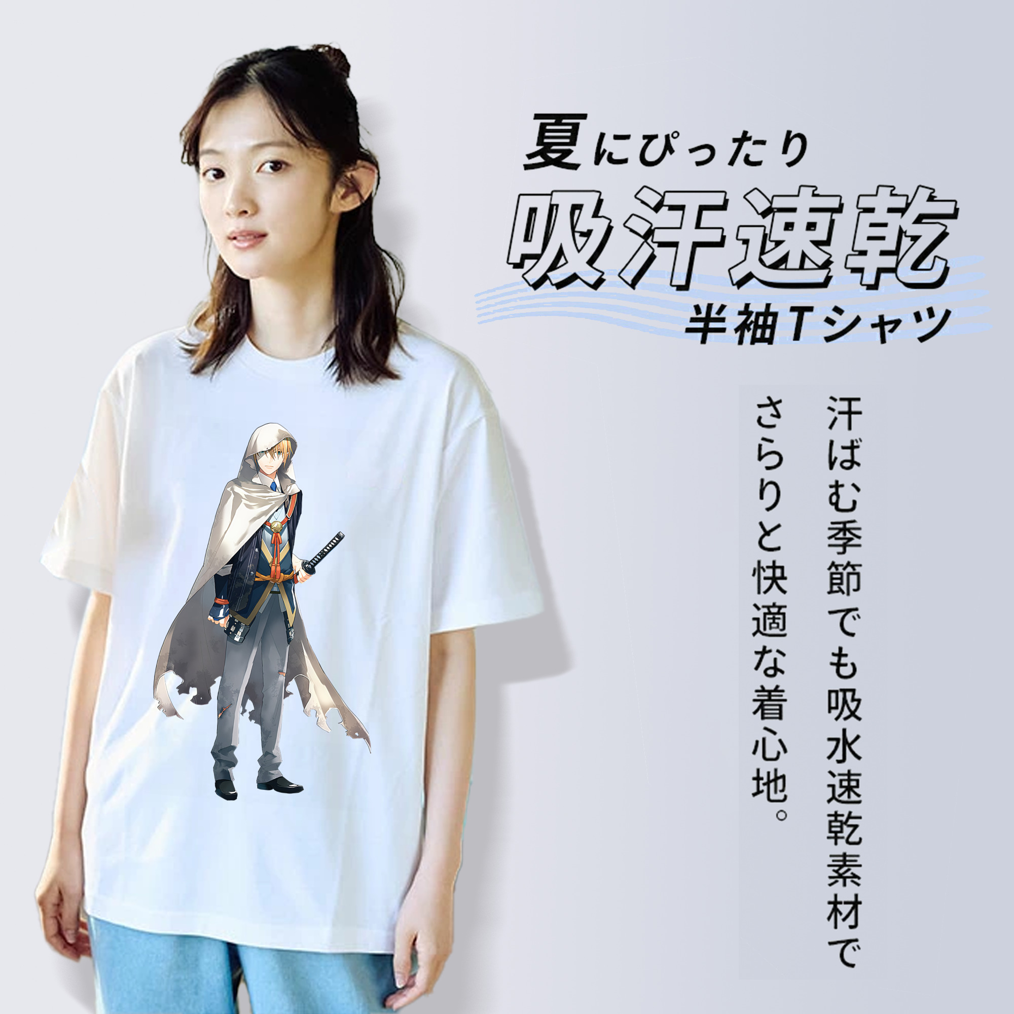 刀剣乱舞 Touken Ranbu レディースカジュアルプリントTシャツ（綿100％）