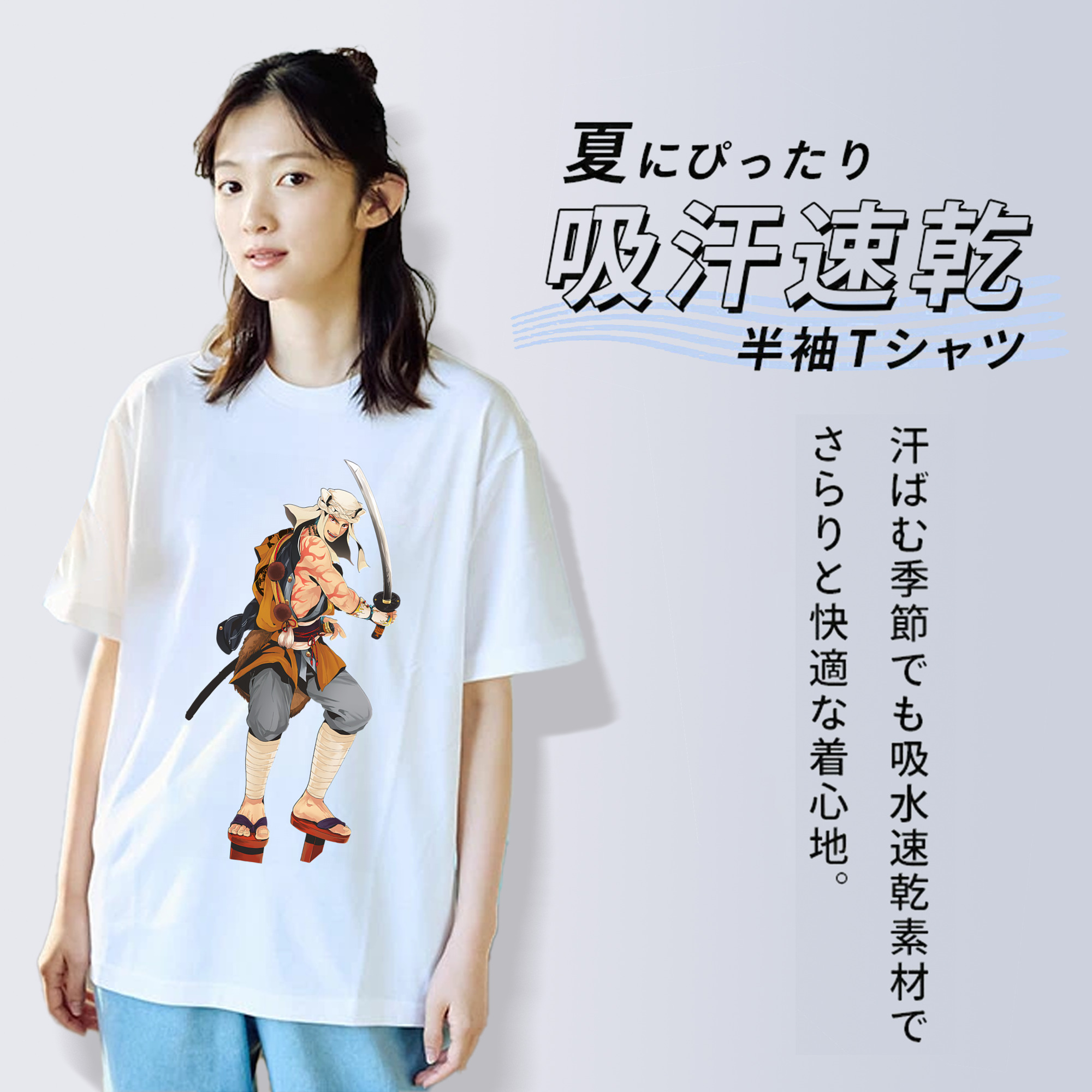 刀剣乱舞 Touken Ranbu レディースカジュアルプリントTシャツ（綿100％）
