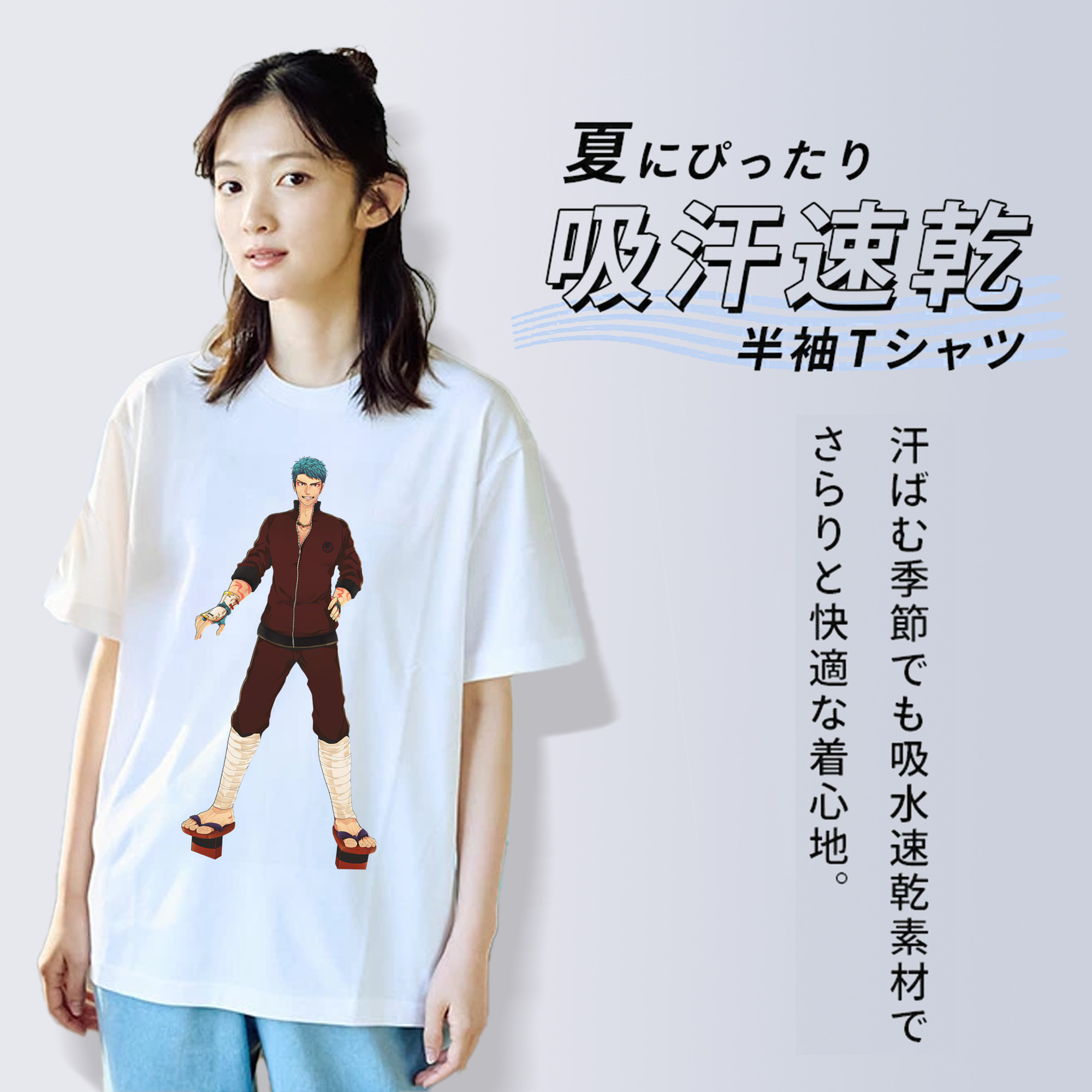 刀剣乱舞 Touken Ranbu レディースカジュアルプリントTシャツ（綿100％）