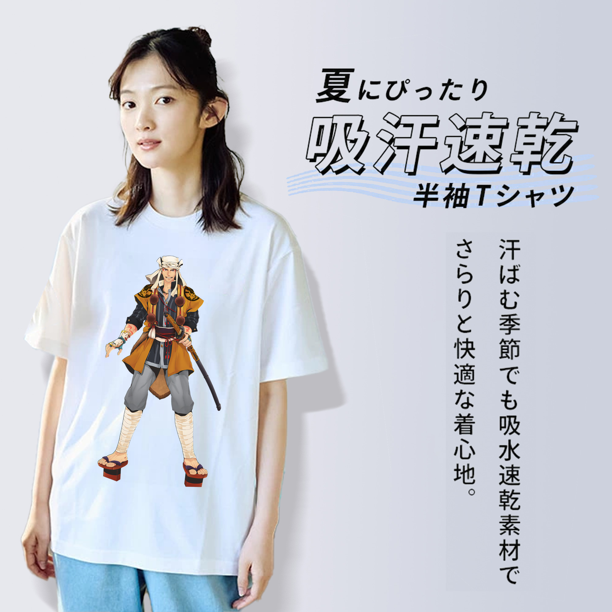 刀剣乱舞 Touken Ranbu レディースカジュアルプリントTシャツ（綿100％）