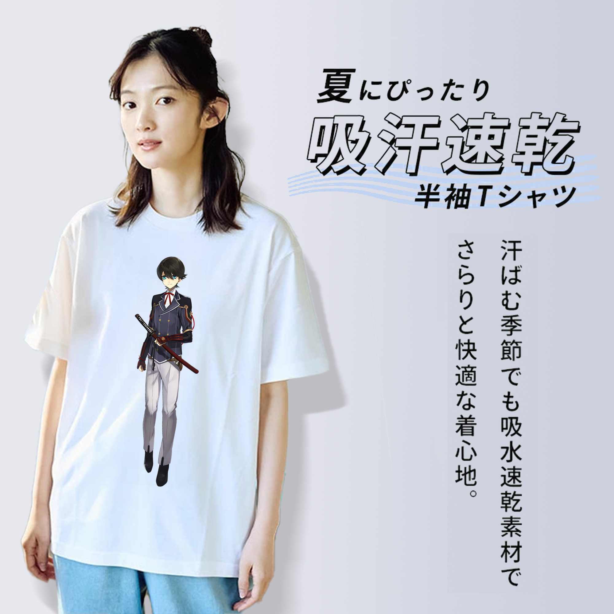 刀剣乱舞 Touken Ranbu レディースカジュアルプリントTシャツ（綿100％）