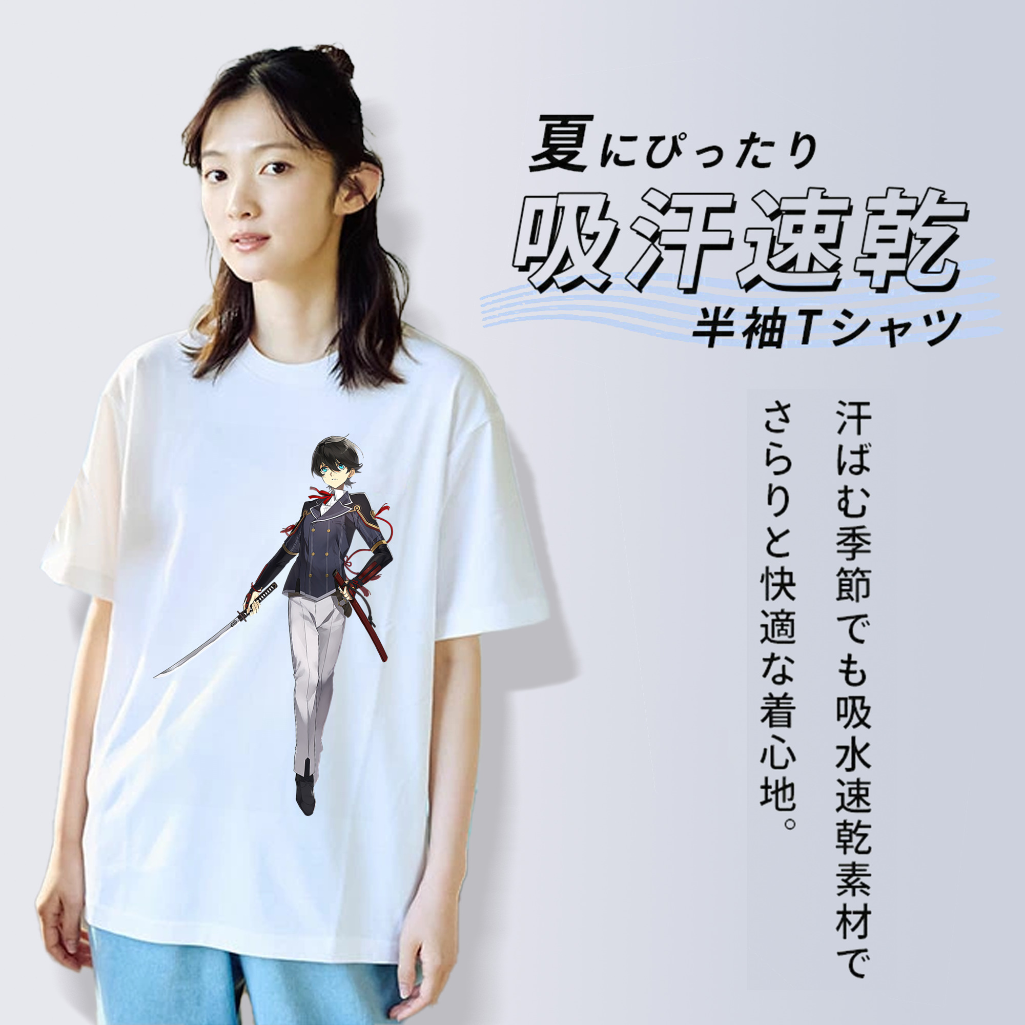 刀剣乱舞 Touken Ranbu レディースカジュアルプリントTシャツ（綿100％）