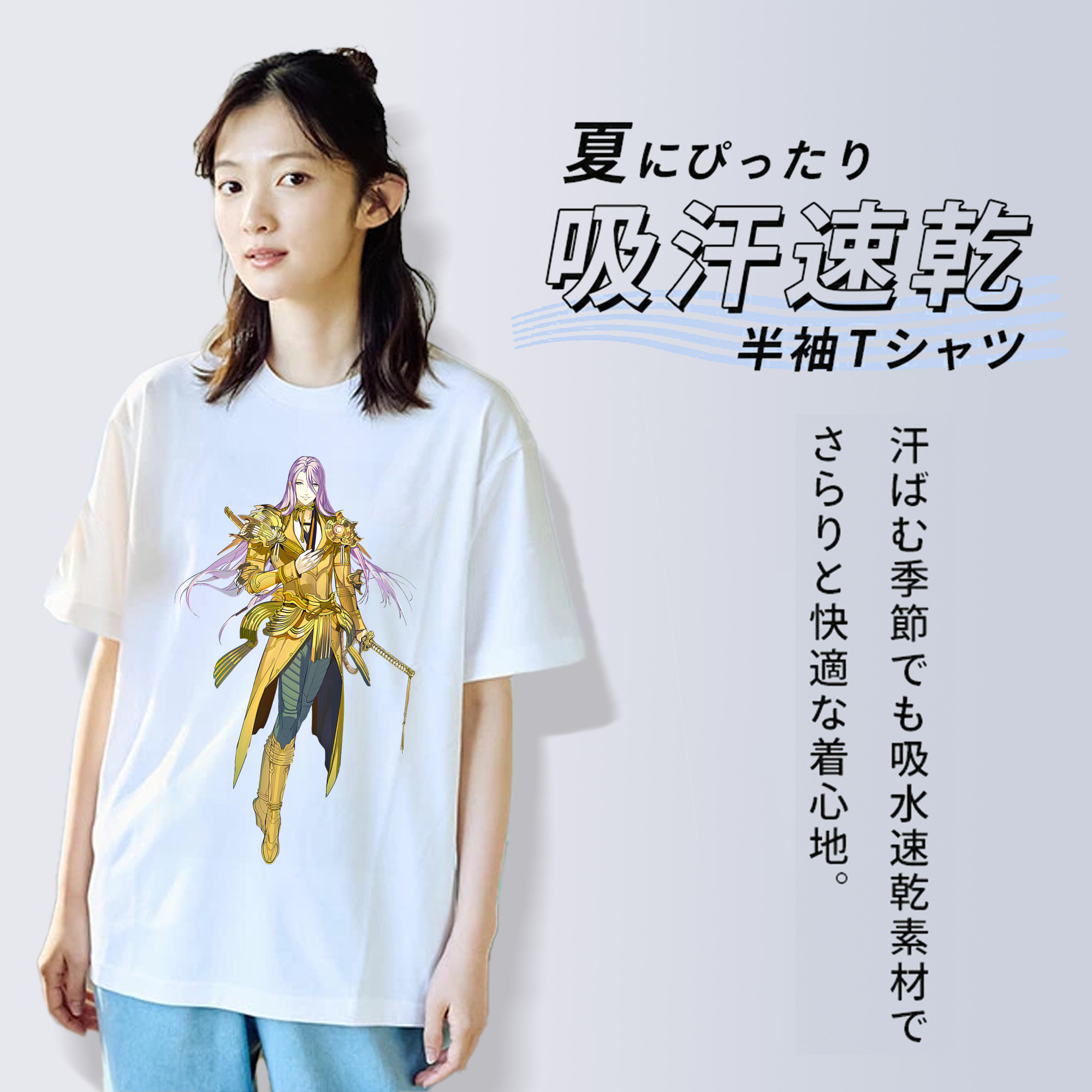 刀剣乱舞 Touken Ranbu レディースカジュアルプリントTシャツ（綿100％）