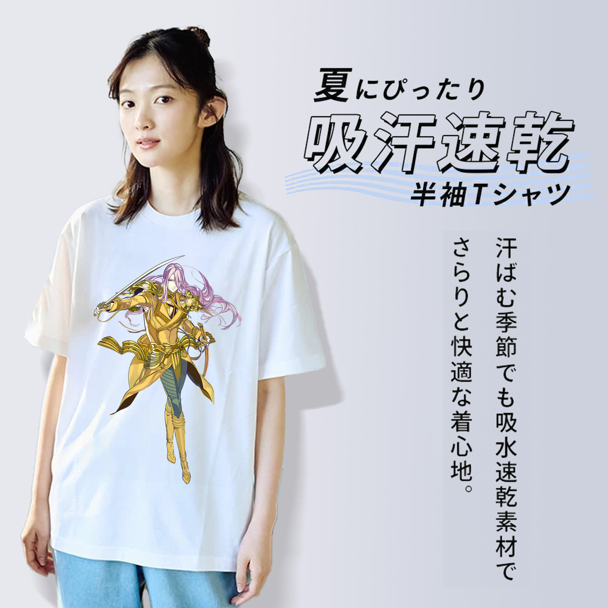 刀剣乱舞 Touken Ranbu レディースカジュアルプリントTシャツ（綿100％）