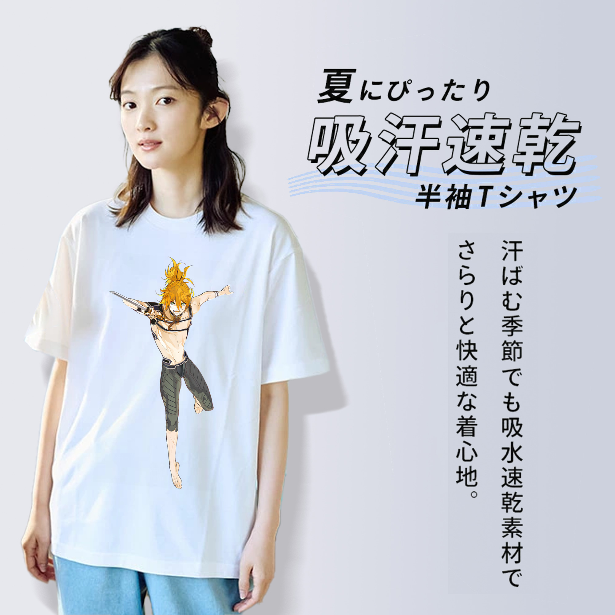 刀剣乱舞 Touken Ranbu レディースカジュアルプリントTシャツ（綿100％）