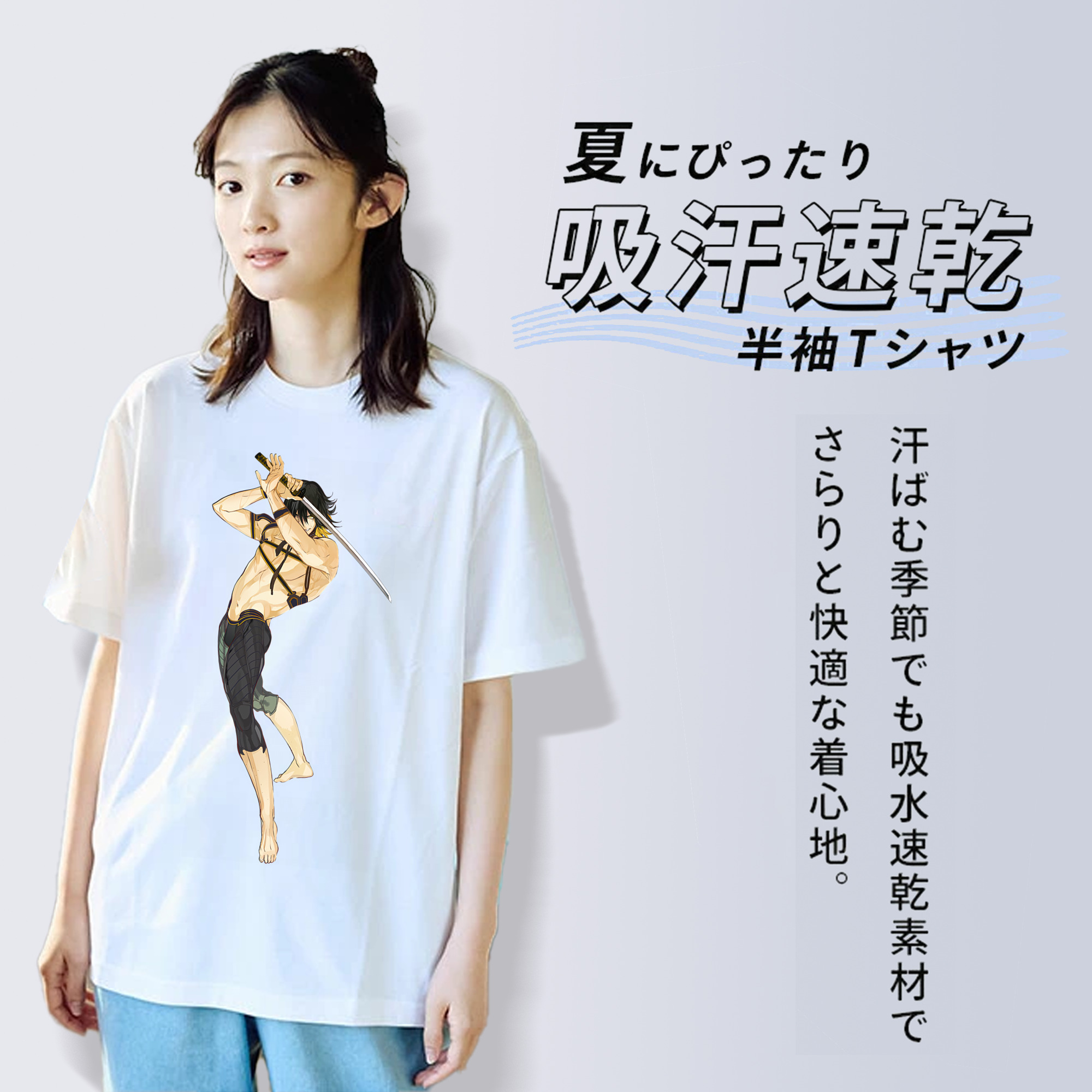 刀剣乱舞 Touken Ranbu レディースカジュアルプリントTシャツ（綿100％）