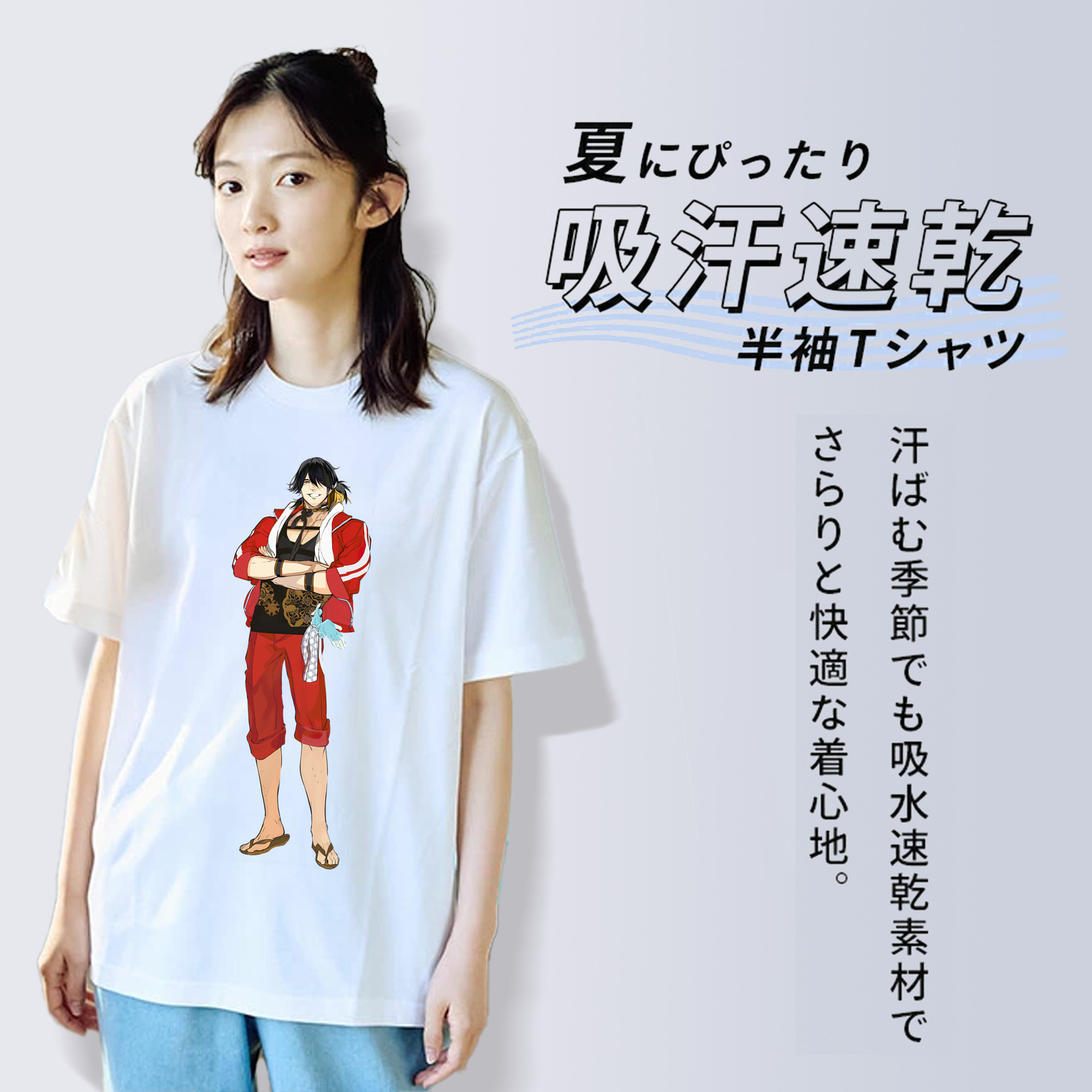 刀剣乱舞 Touken Ranbu レディースカジュアルプリントTシャツ（綿100％）