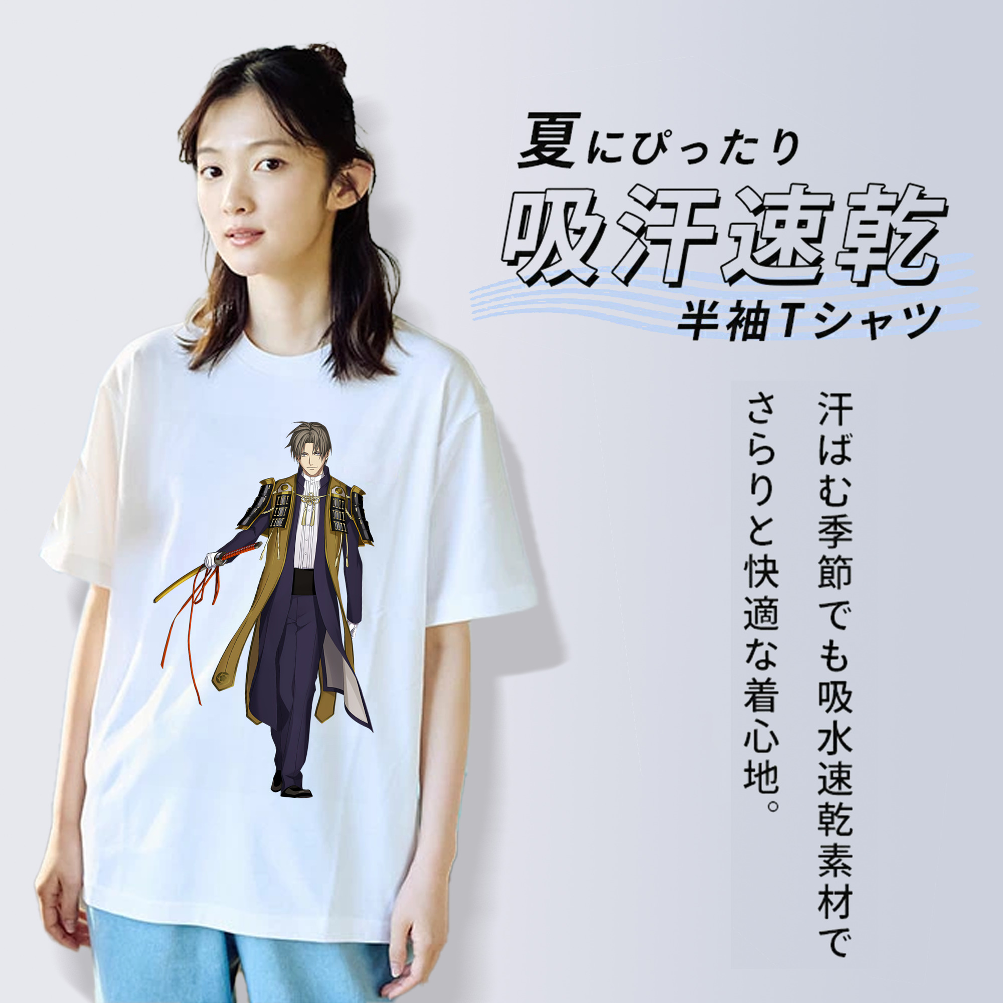 刀剣乱舞 Touken Ranbu レディースカジュアルプリントTシャツ（綿100％）