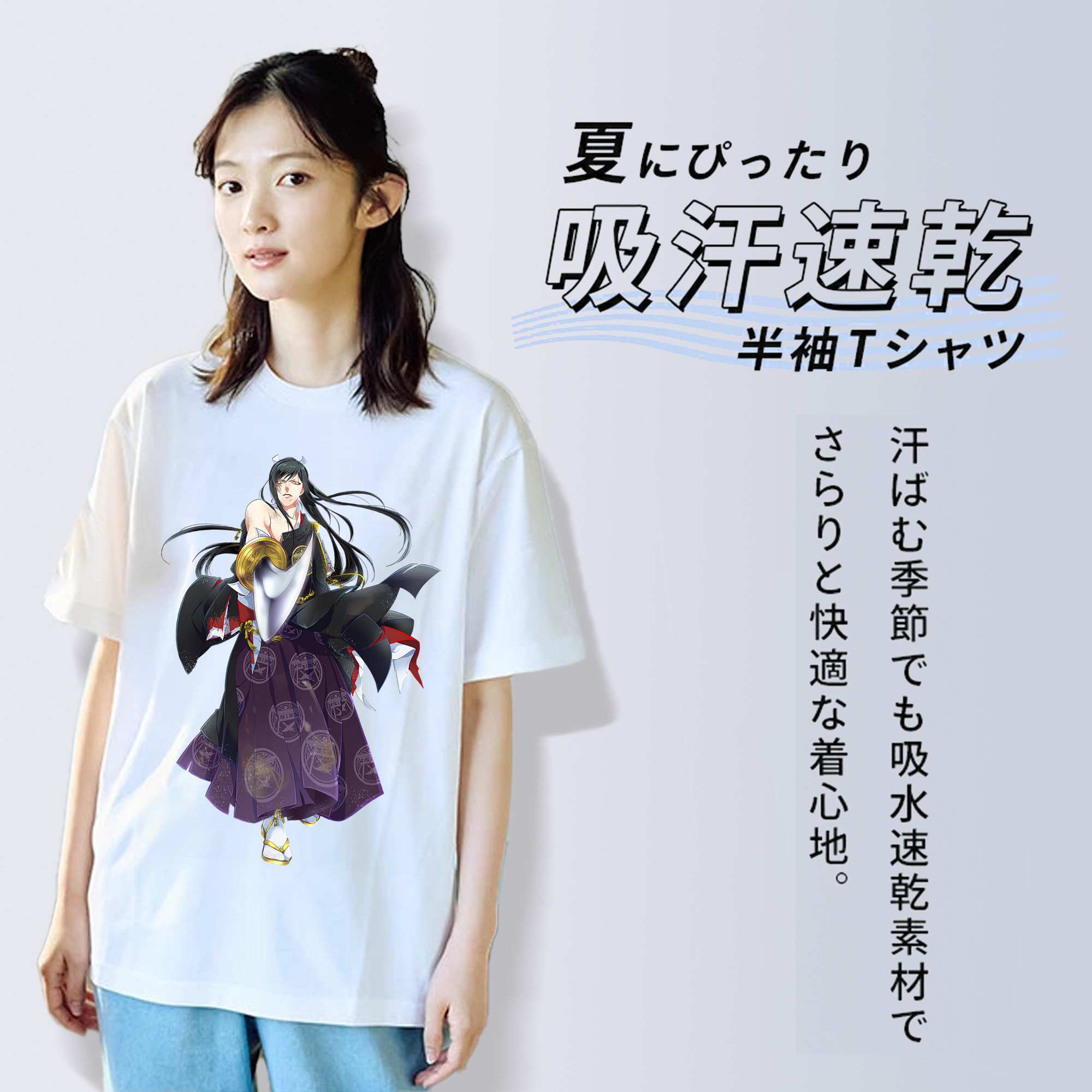 刀剣乱舞 Touken Ranbu レディースカジュアルプリントTシャツ（綿100％）