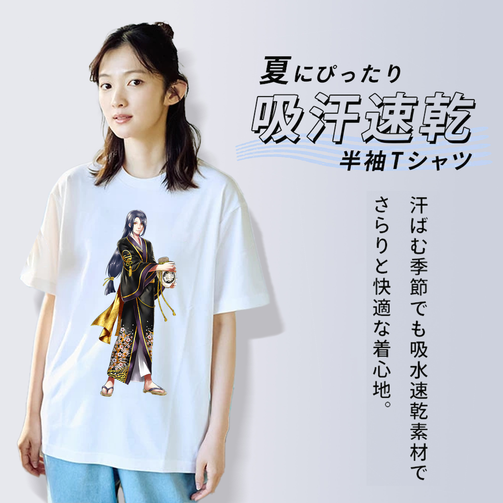 刀剣乱舞 Touken Ranbu レディースカジュアルプリントTシャツ（綿100％）
