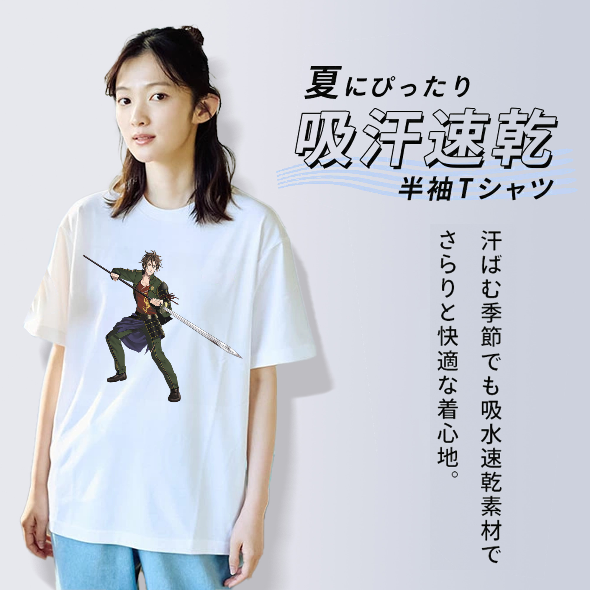 刀剣乱舞 Touken Ranbu レディースカジュアルプリントTシャツ（綿100％）