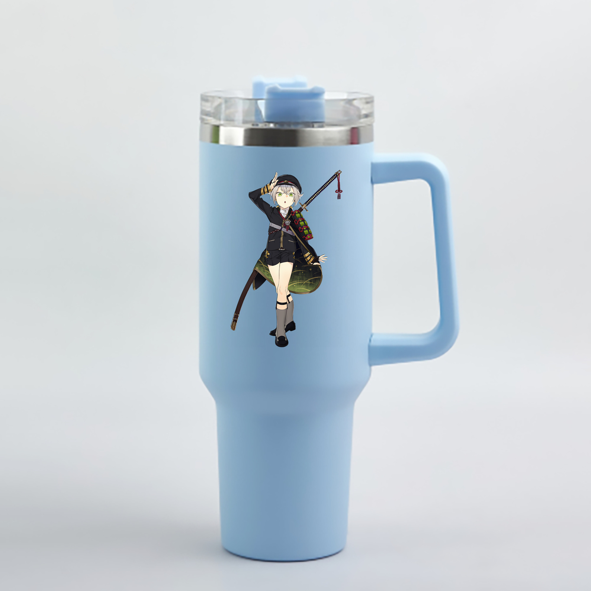 （画像用） 刀剣乱舞 Touken Ranbu 1200mL車用タンブラー - クリスタルステッカー（プラスチックストロー付き）