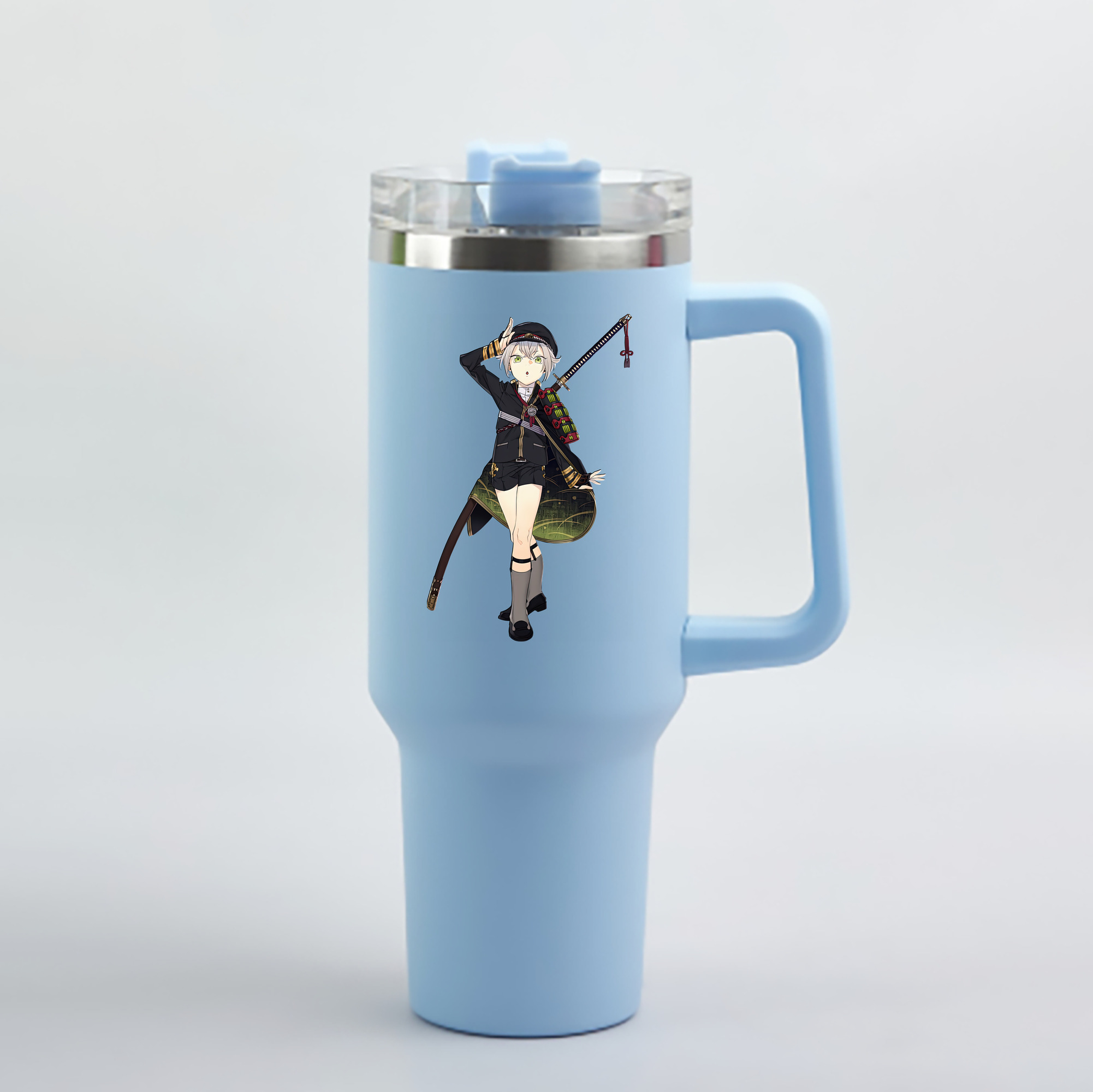 （画像用） 刀剣乱舞 Touken Ranbu 1200mL車用タンブラー - クリスタルステッカー（プラスチックストロー付き）