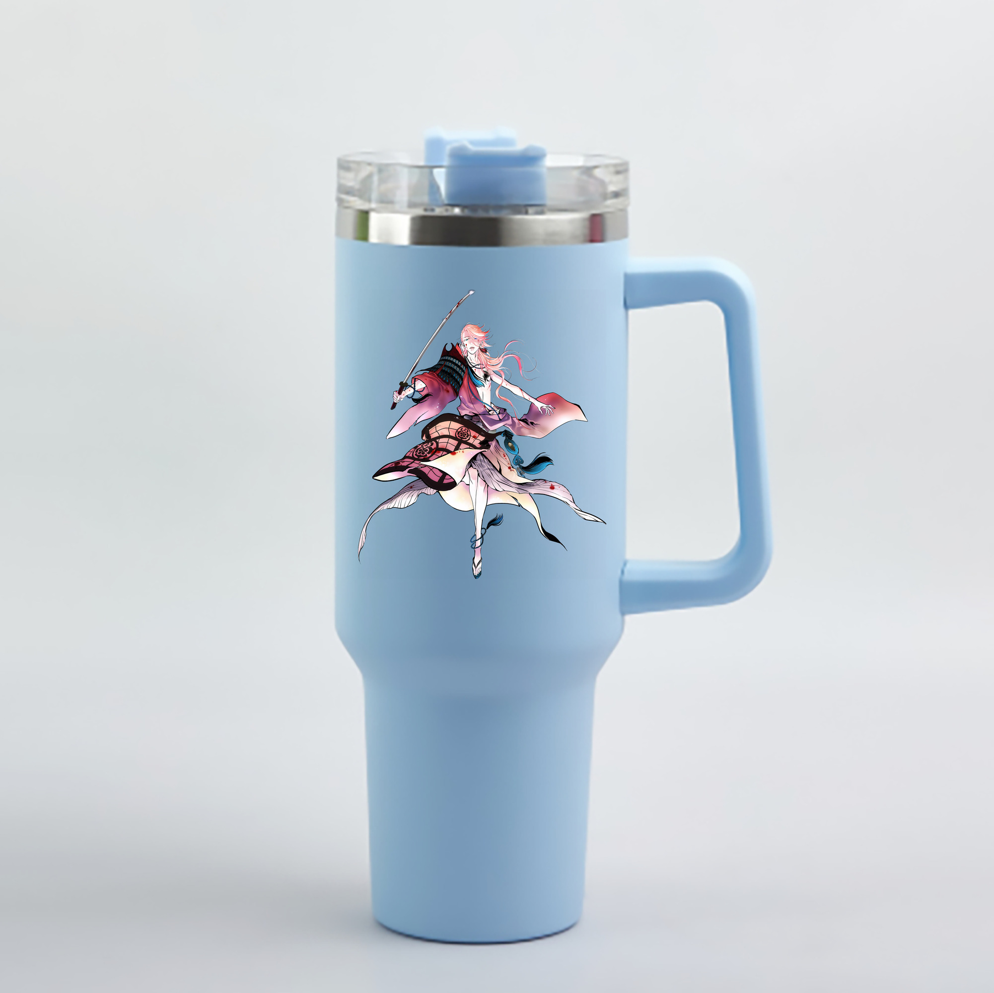 （画像用） 刀剣乱舞 Touken Ranbu 1200mL車用タンブラー - クリスタルステッカー（プラスチックストロー付き）