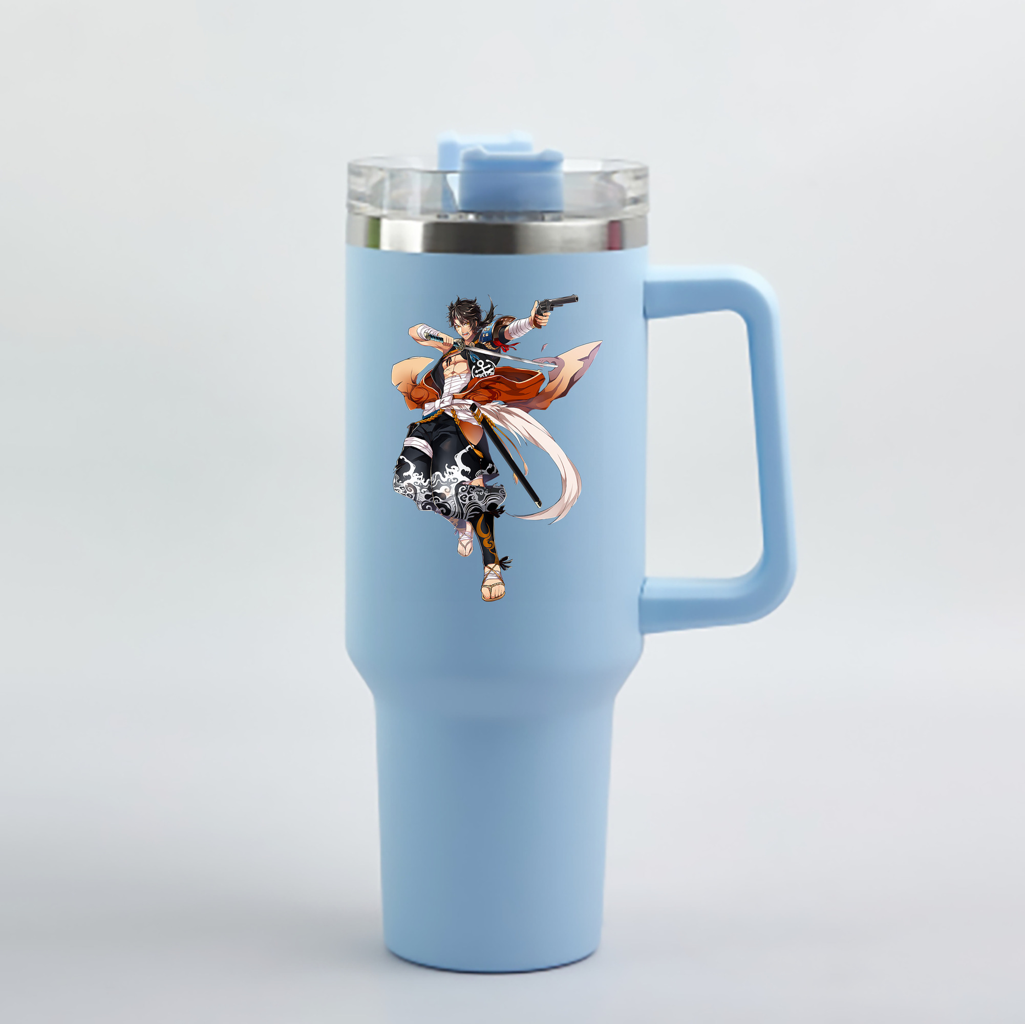 （画像用） 刀剣乱舞 Touken Ranbu 1200mL車用タンブラー - クリスタルステッカー（プラスチックストロー付き）