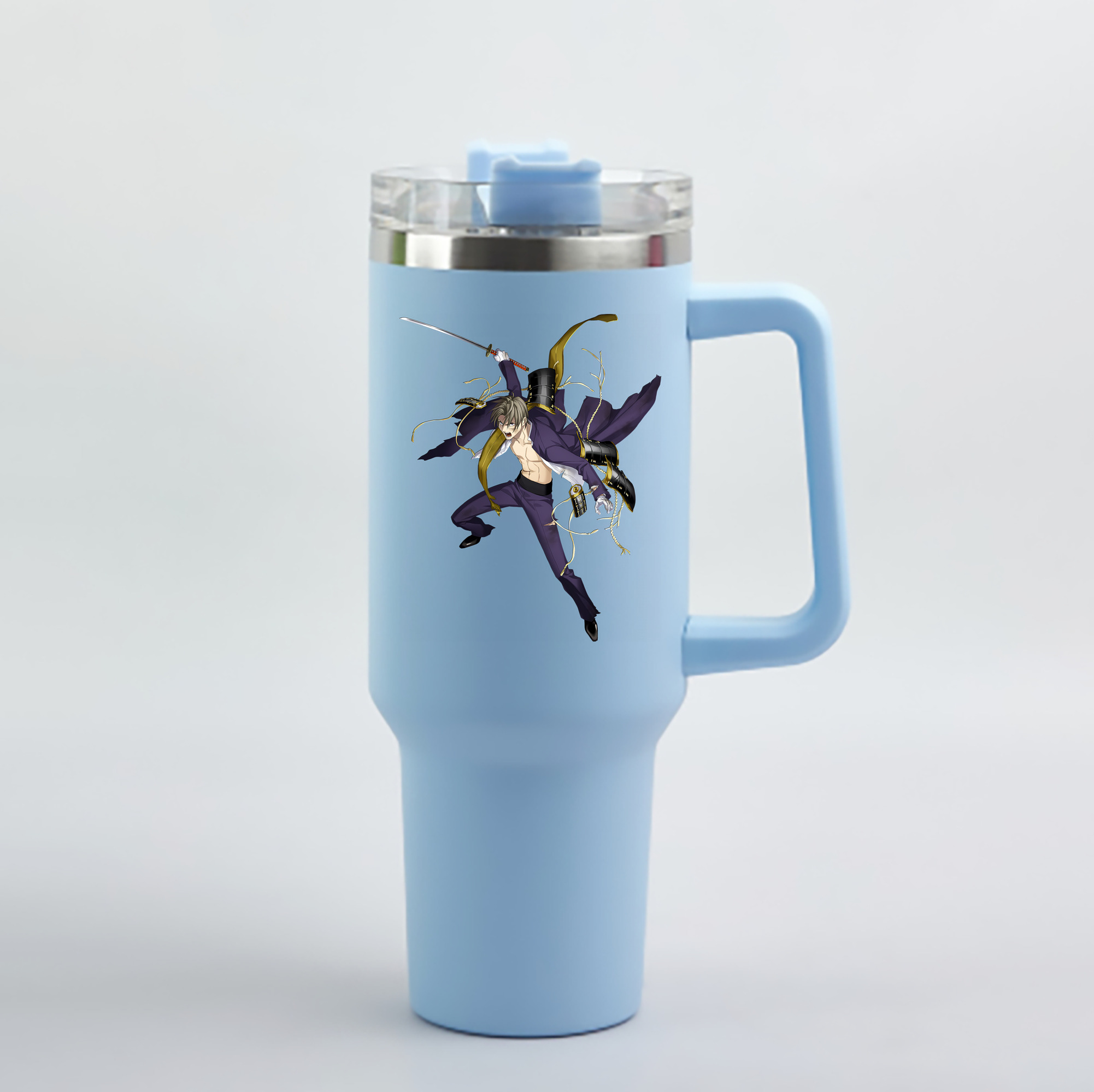 （画像用） 刀剣乱舞 Touken Ranbu 1200mL車用タンブラー - クリスタルステッカー（プラスチックストロー付き）