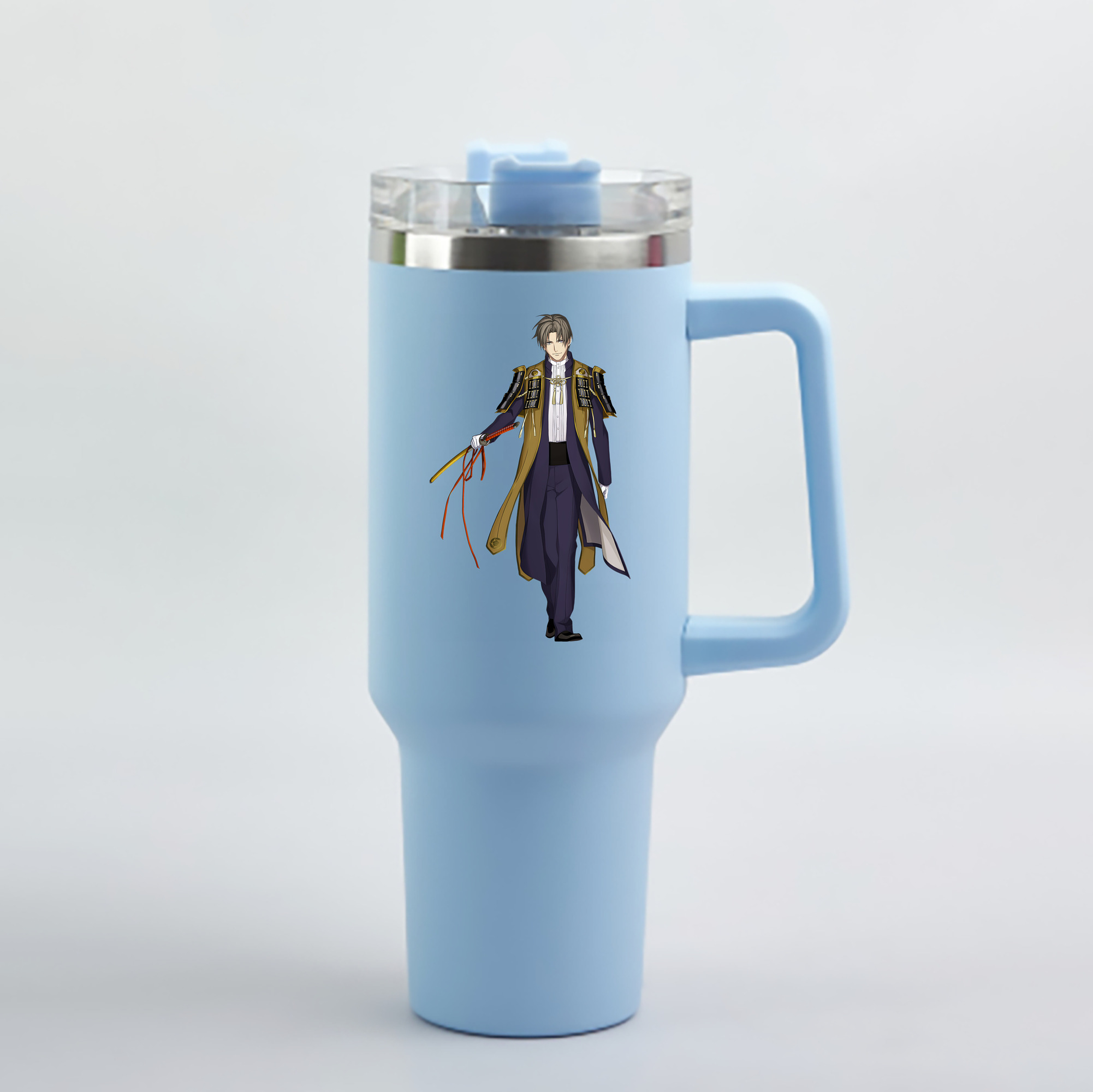 （画像用） 刀剣乱舞 Touken Ranbu 1200mL車用タンブラー - クリスタルステッカー（プラスチックストロー付き）
