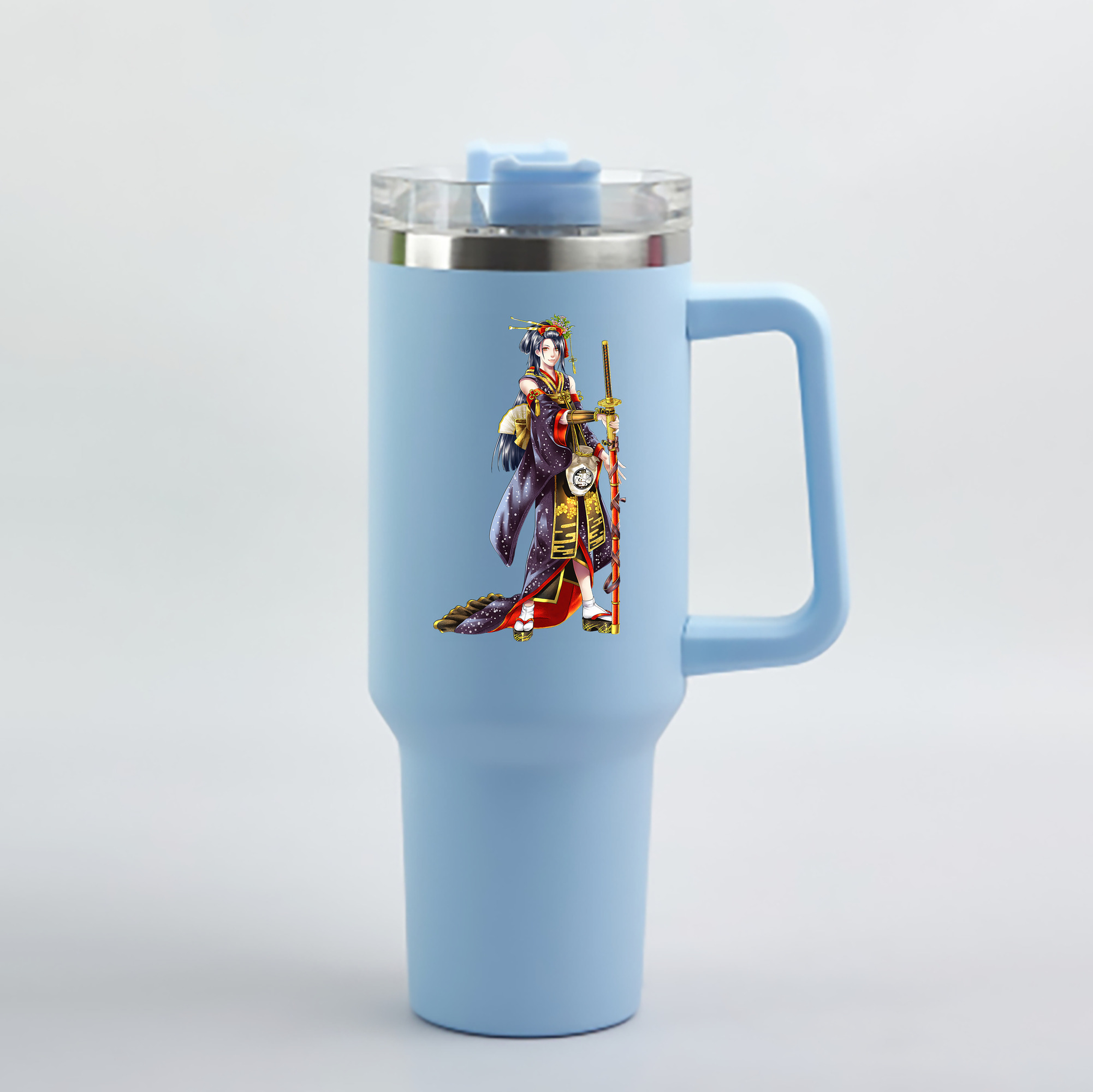 （画像用） 刀剣乱舞 Touken Ranbu 1200mL車用タンブラー - クリスタルステッカー（プラスチックストロー付き）