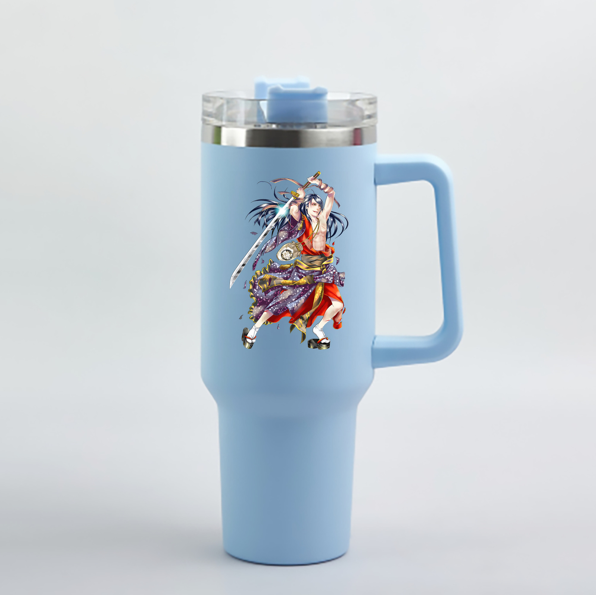 （画像用） 刀剣乱舞 Touken Ranbu 1200mL車用タンブラー - クリスタルステッカー（プラスチックストロー付き）