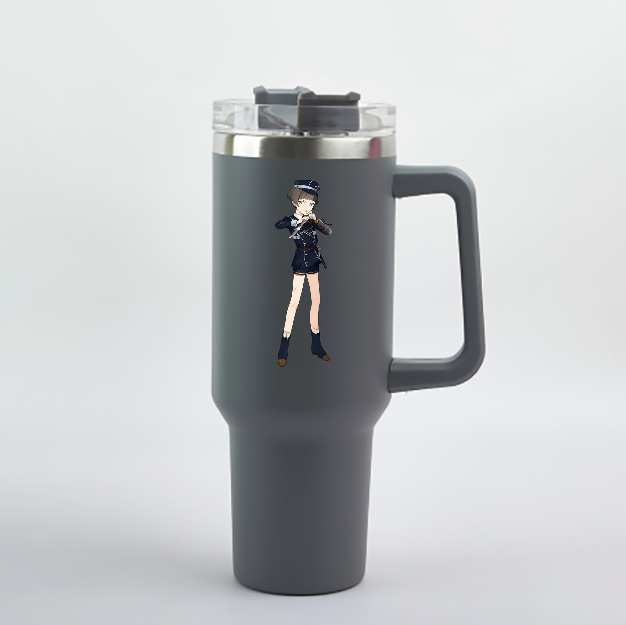 （画像用） 刀剣乱舞 Touken Ranbu 1200mL車用タンブラー - クリスタルステッカー（プラスチックストロー付き）
