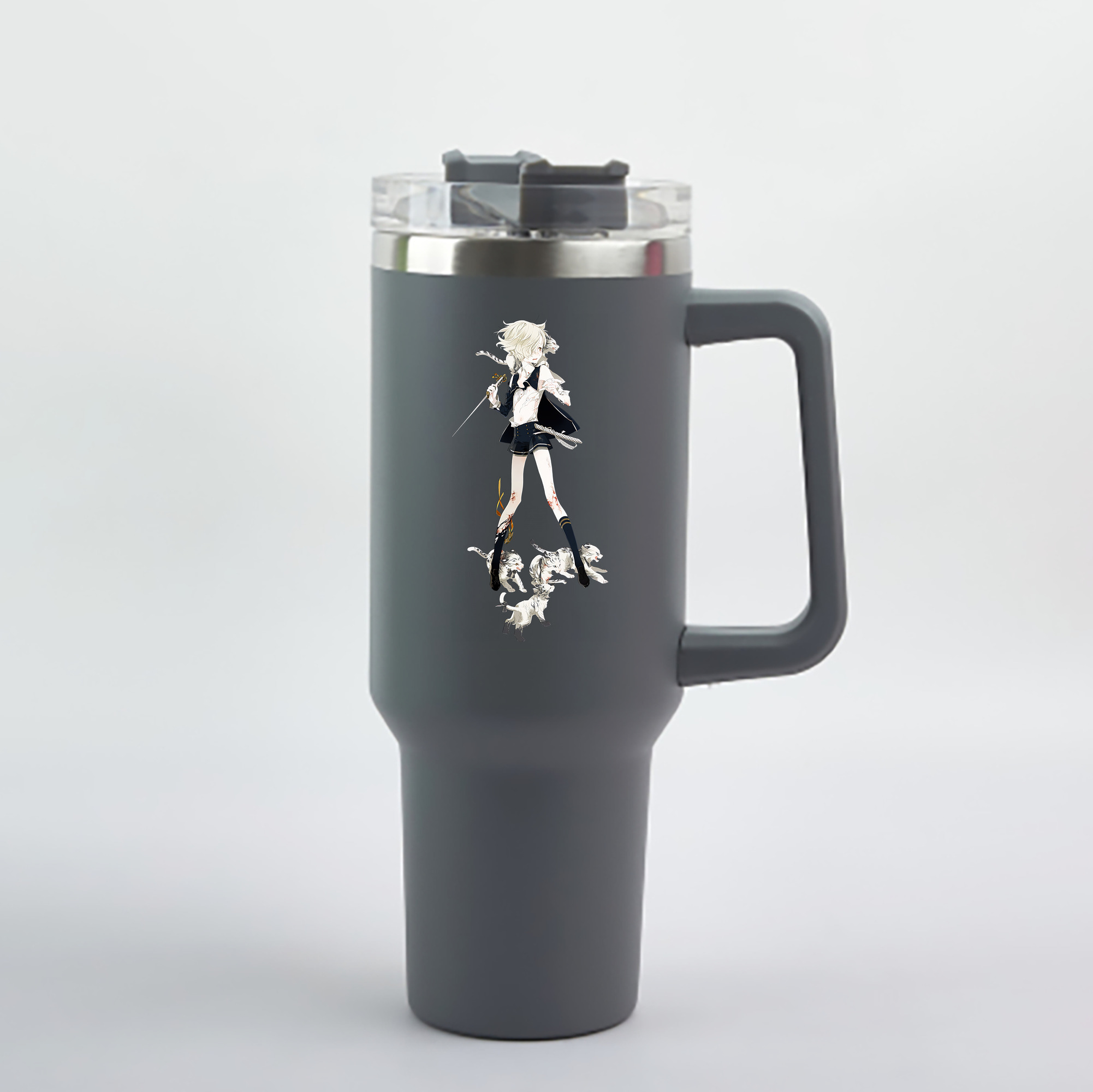 （画像用） 刀剣乱舞 Touken Ranbu 1200mL車用タンブラー - クリスタルステッカー（プラスチックストロー付き）