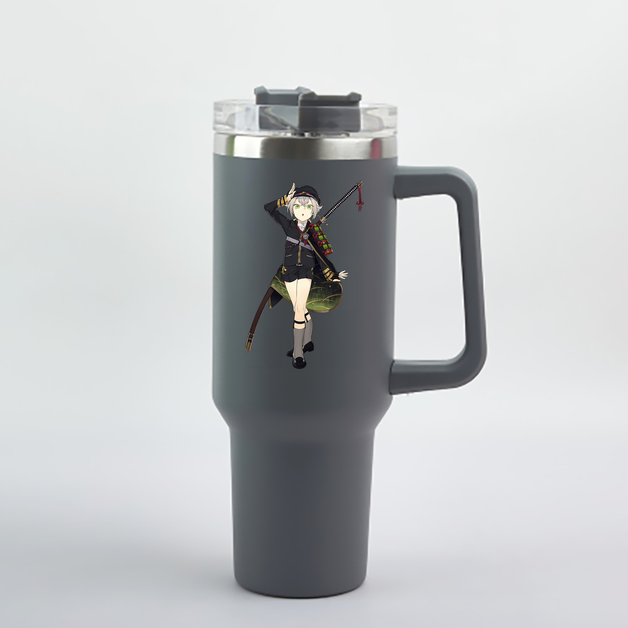 （画像用） 刀剣乱舞 Touken Ranbu 1200mL車用タンブラー - クリスタルステッカー（プラスチックストロー付き）
