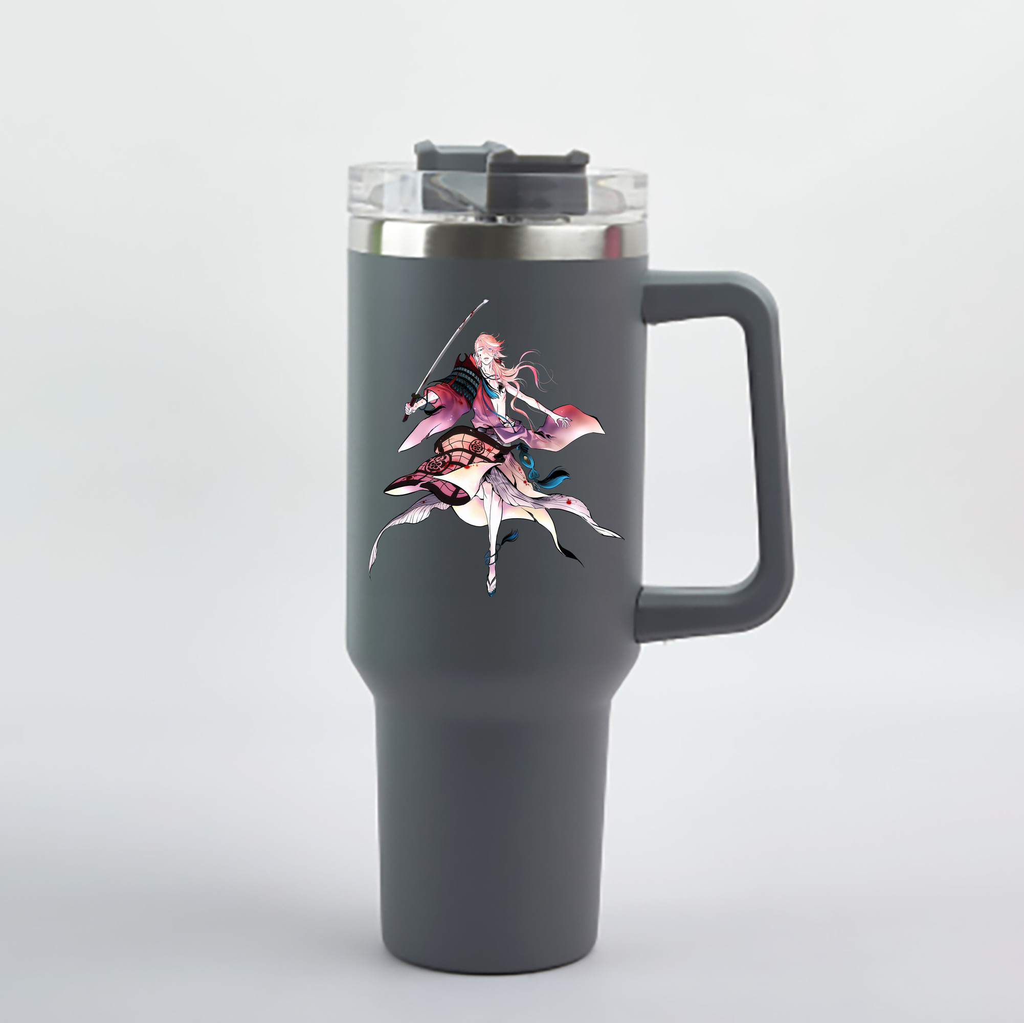 （画像用） 刀剣乱舞 Touken Ranbu 1200mL車用タンブラー - クリスタルステッカー（プラスチックストロー付き）