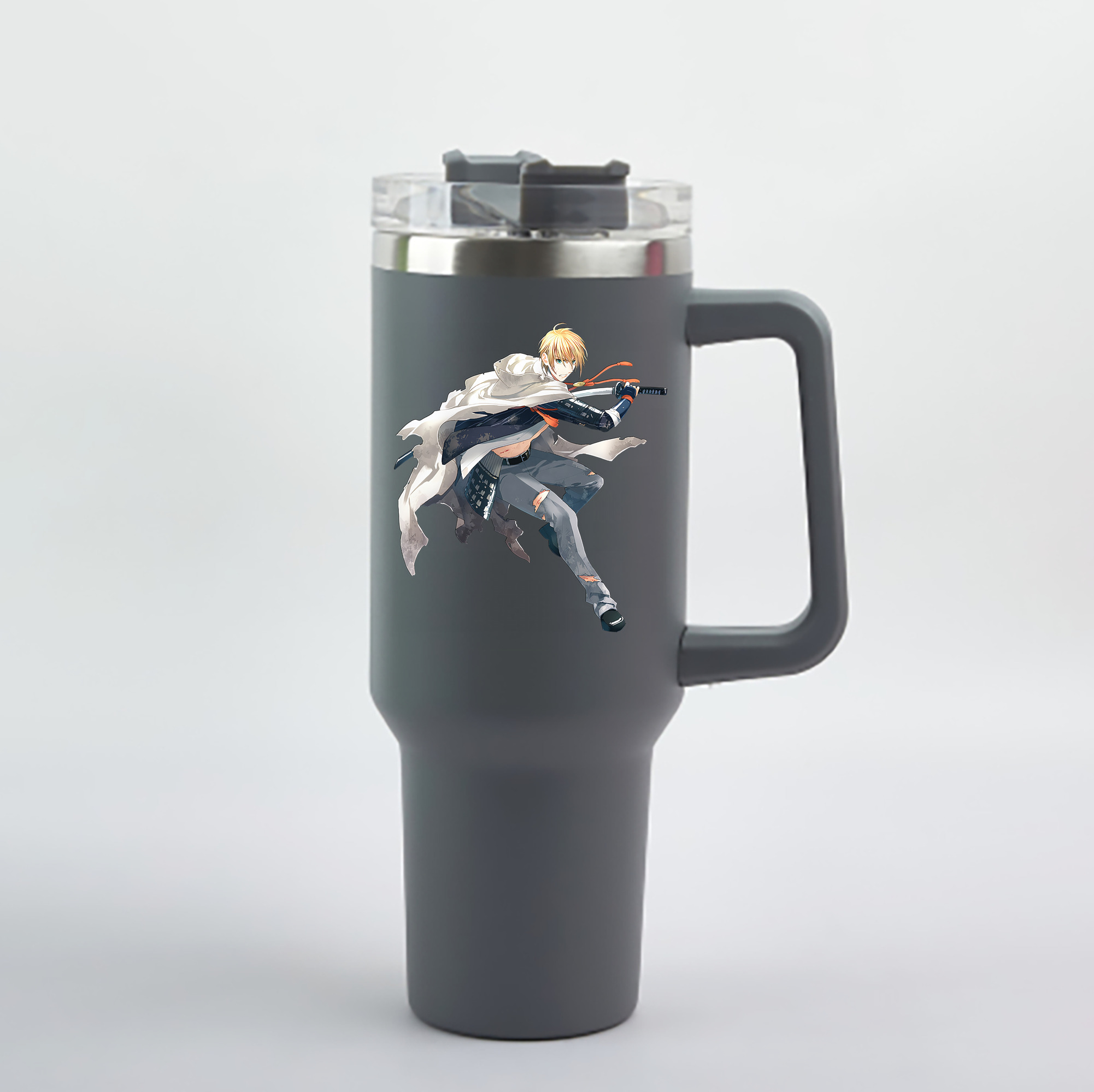 （画像用） 刀剣乱舞 Touken Ranbu 1200mL車用タンブラー - クリスタルステッカー（プラスチックストロー付き）