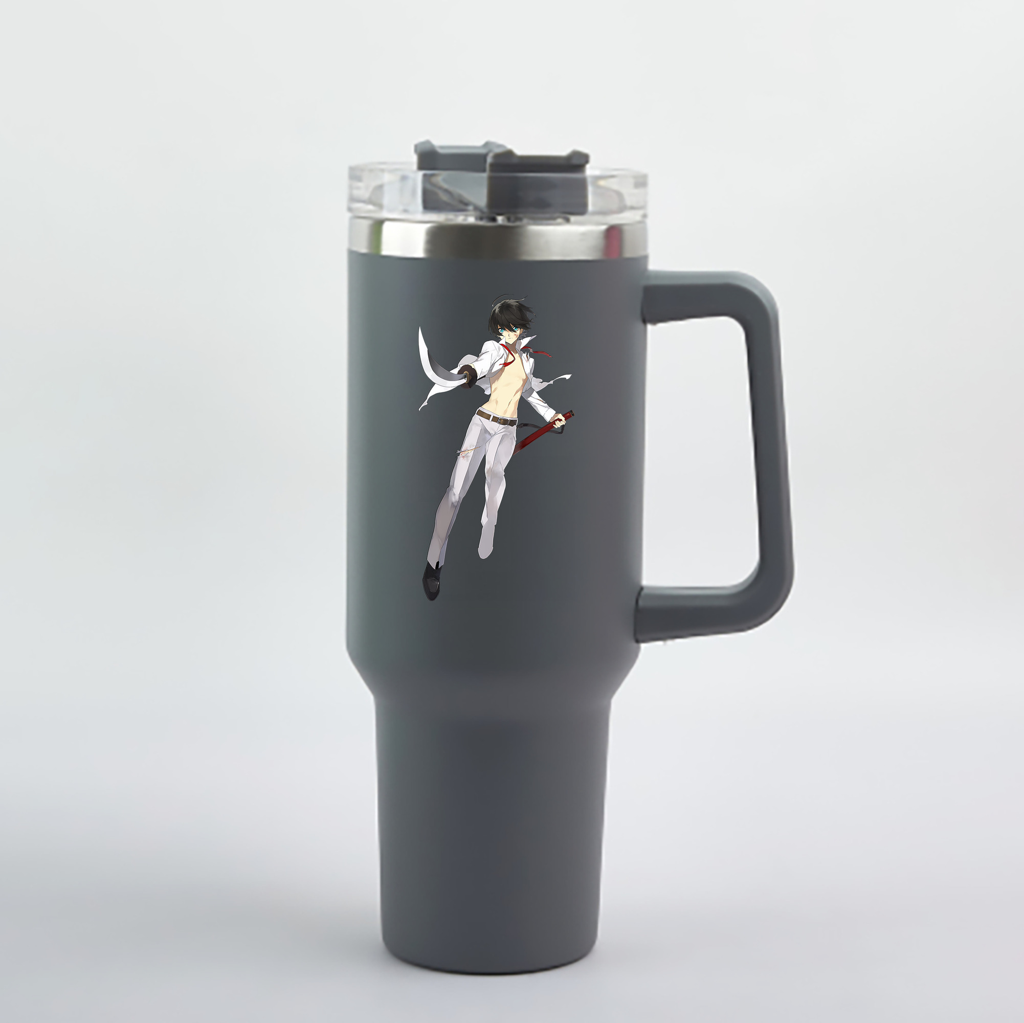 （画像用） 刀剣乱舞 Touken Ranbu 1200mL車用タンブラー - クリスタルステッカー（プラスチックストロー付き）