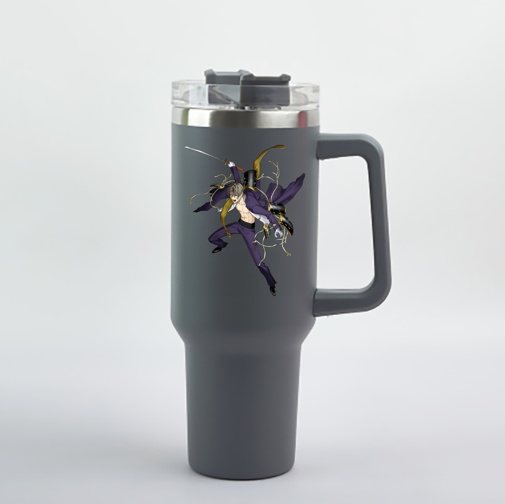 （画像用） 刀剣乱舞 Touken Ranbu 1200mL車用タンブラー - クリスタルステッカー（プラスチックストロー付き）