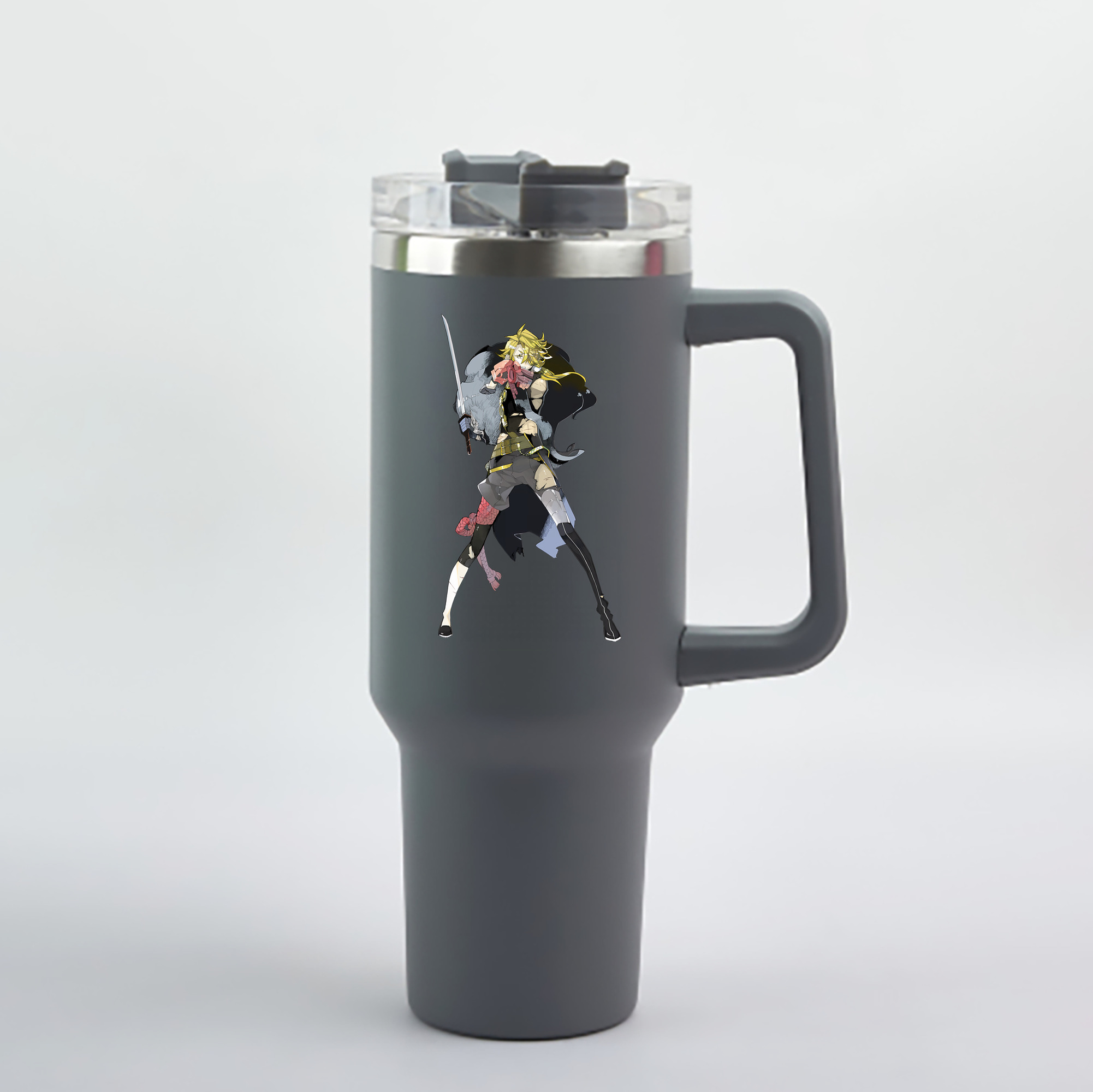 （画像用） 刀剣乱舞 Touken Ranbu 1200mL車用タンブラー - クリスタルステッカー（プラスチックストロー付き）