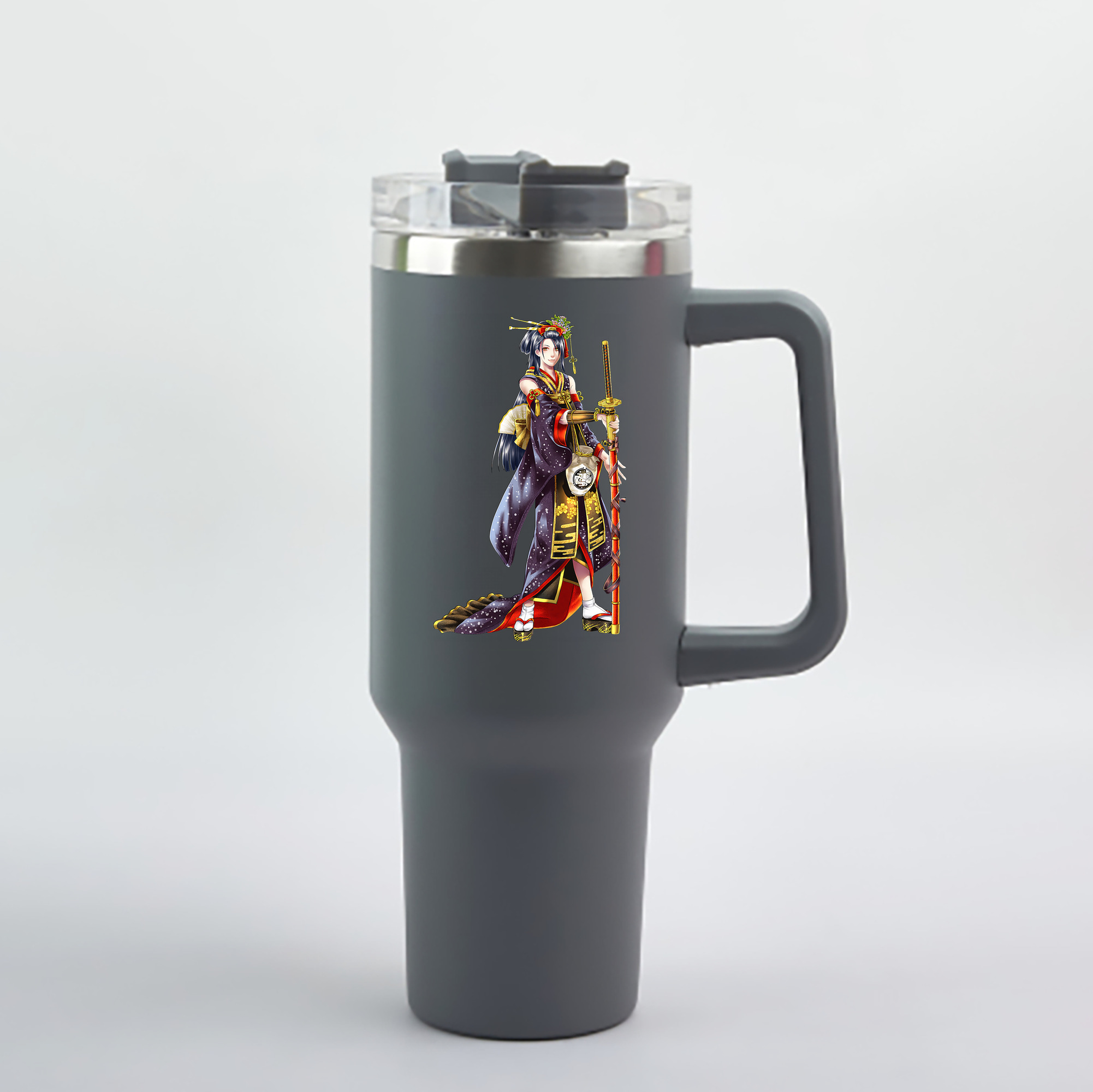 （画像用） 刀剣乱舞 Touken Ranbu 1200mL車用タンブラー - クリスタルステッカー（プラスチックストロー付き）