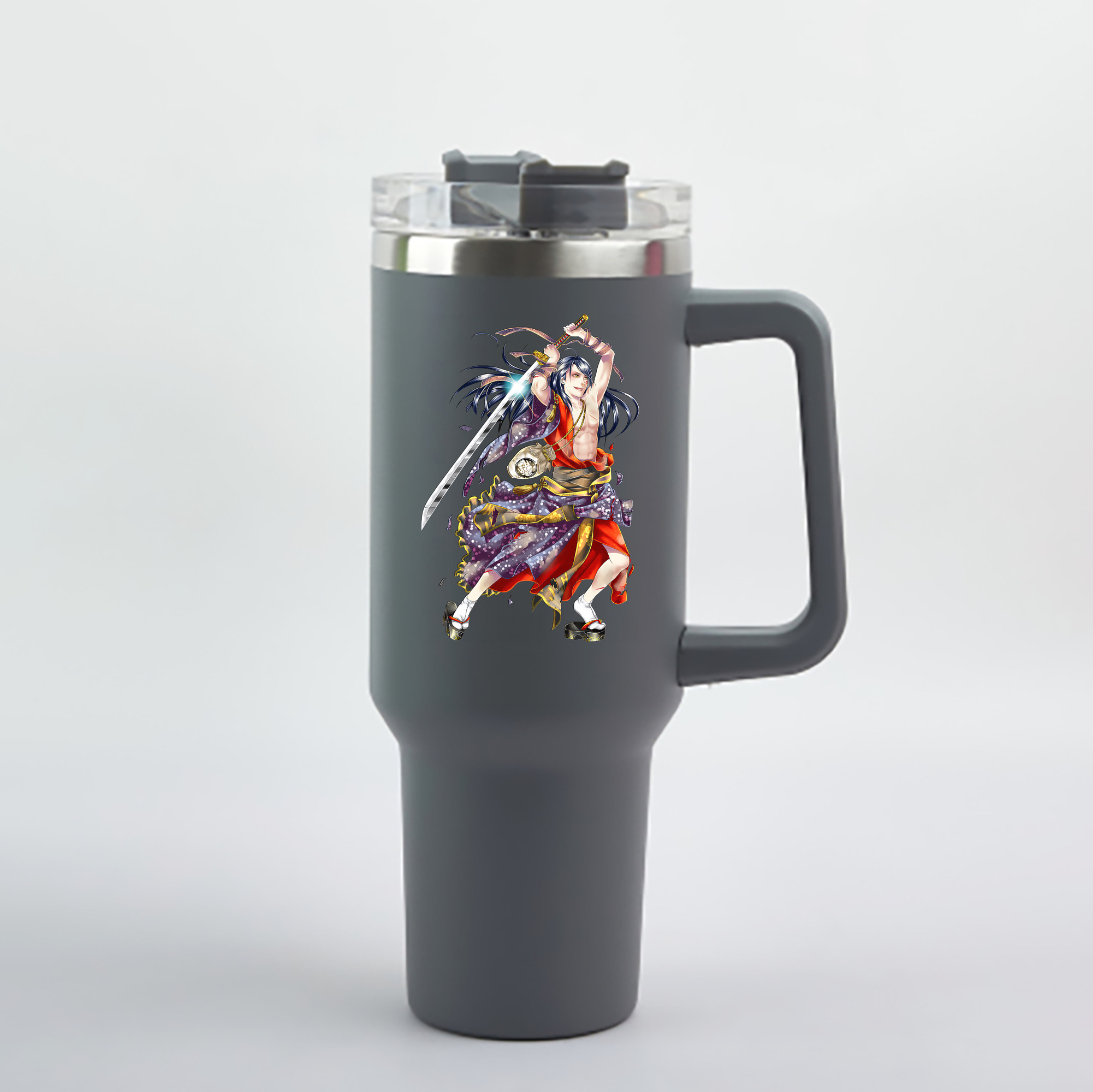 （画像用） 刀剣乱舞 Touken Ranbu 1200mL車用タンブラー - クリスタルステッカー（プラスチックストロー付き）